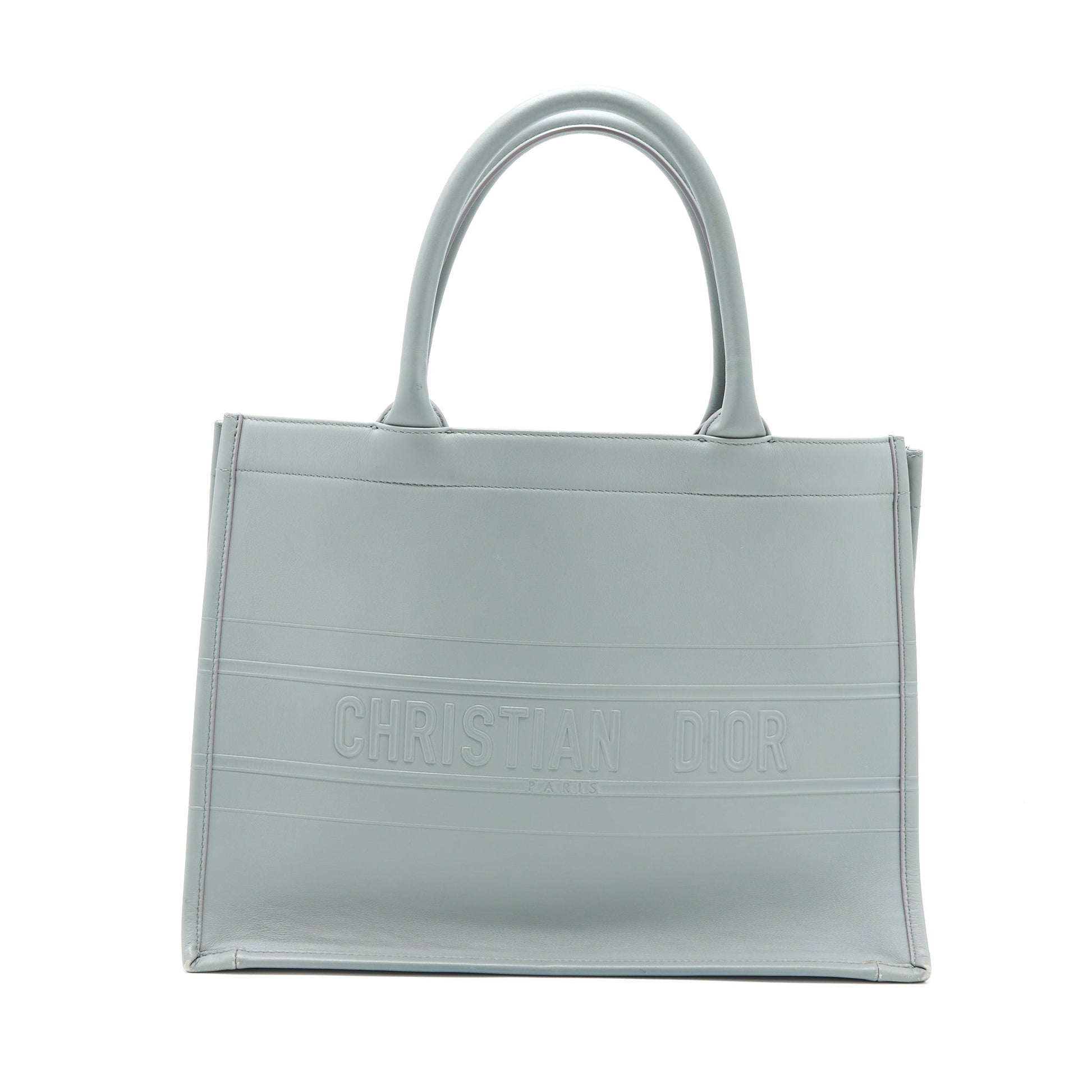 Dior Book Tote Embossed Calfskin Grey Handbag Medium Tote Bag