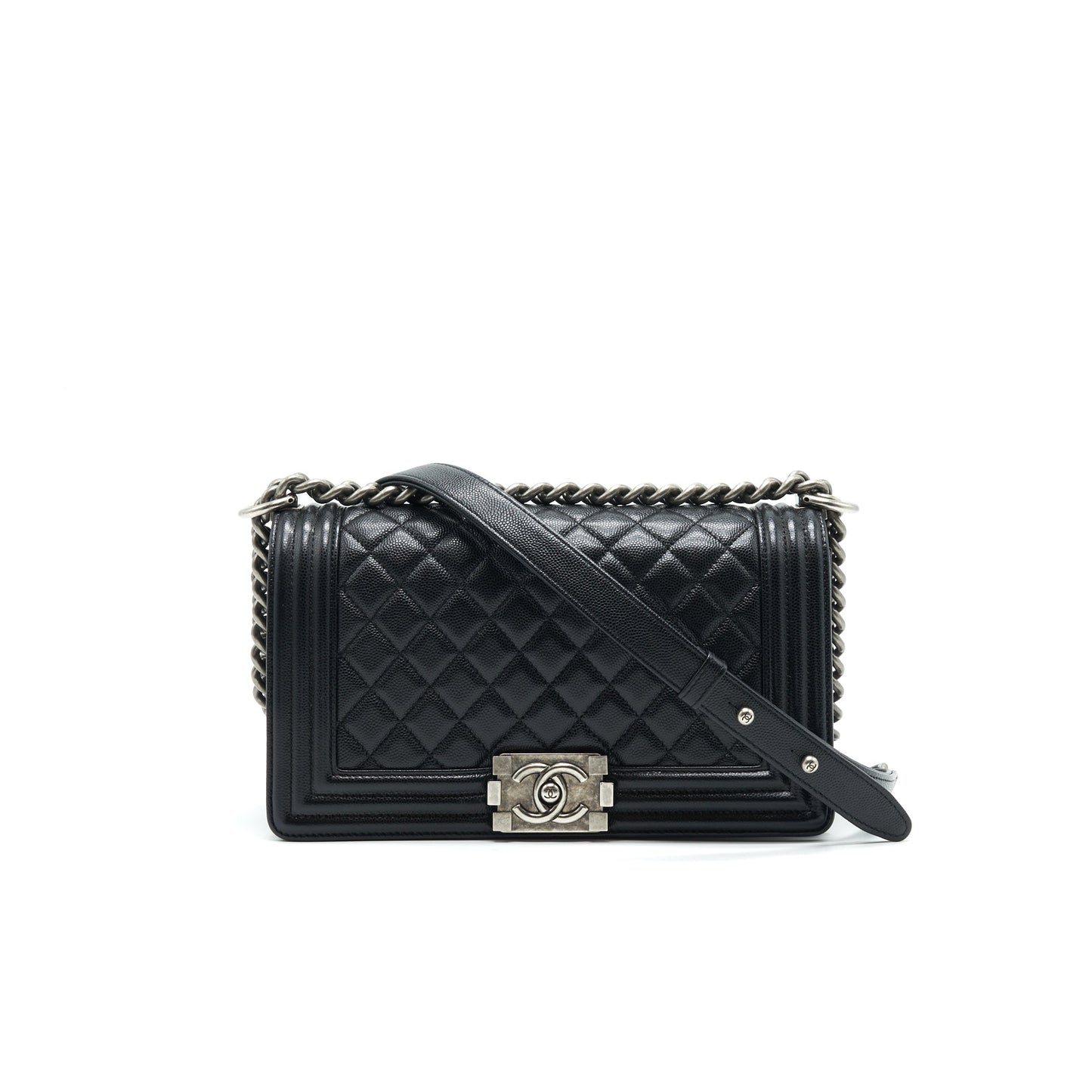 Chanel BOY CAVIAR SHW Black Handbag
