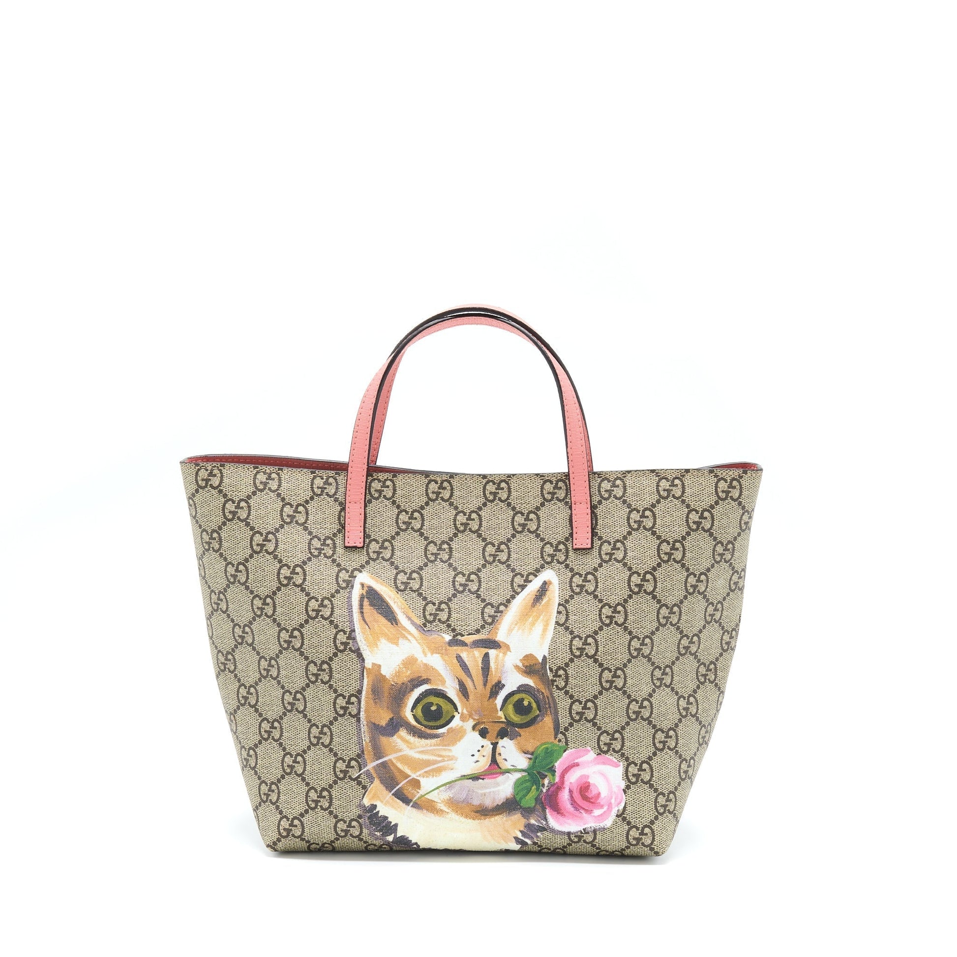 Gucci Children Cat Multicolour Tote Shw Pink Tote Bag