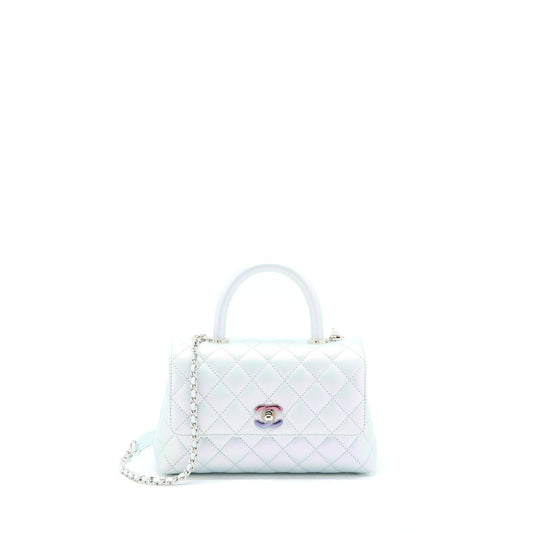 Chanel Coco Handle ombrÃ© Iridescent light Hardware Multicolour Blue Small Handbag