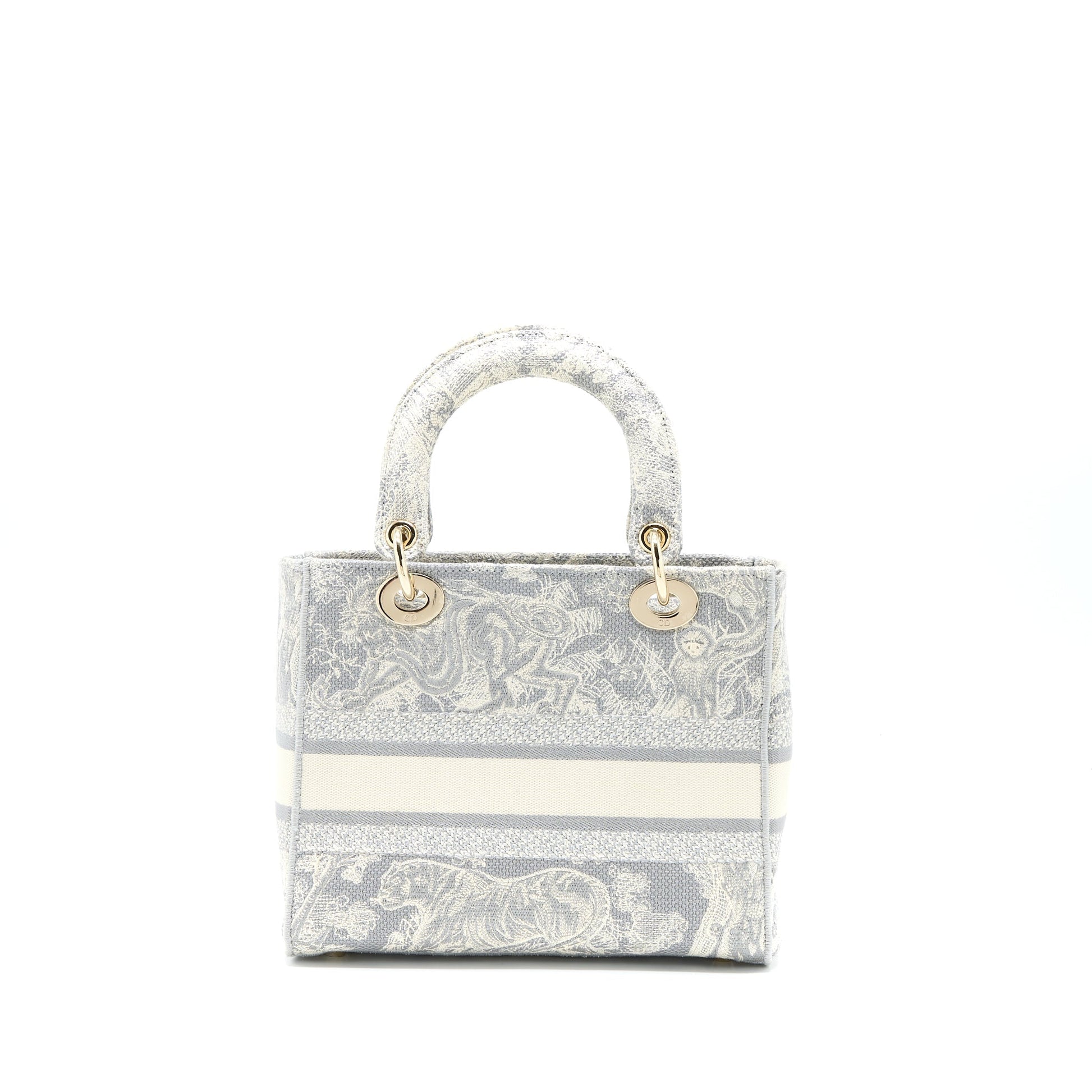 Dior Lady Purse D Lite Purse Light Grey Medium Travel Bag