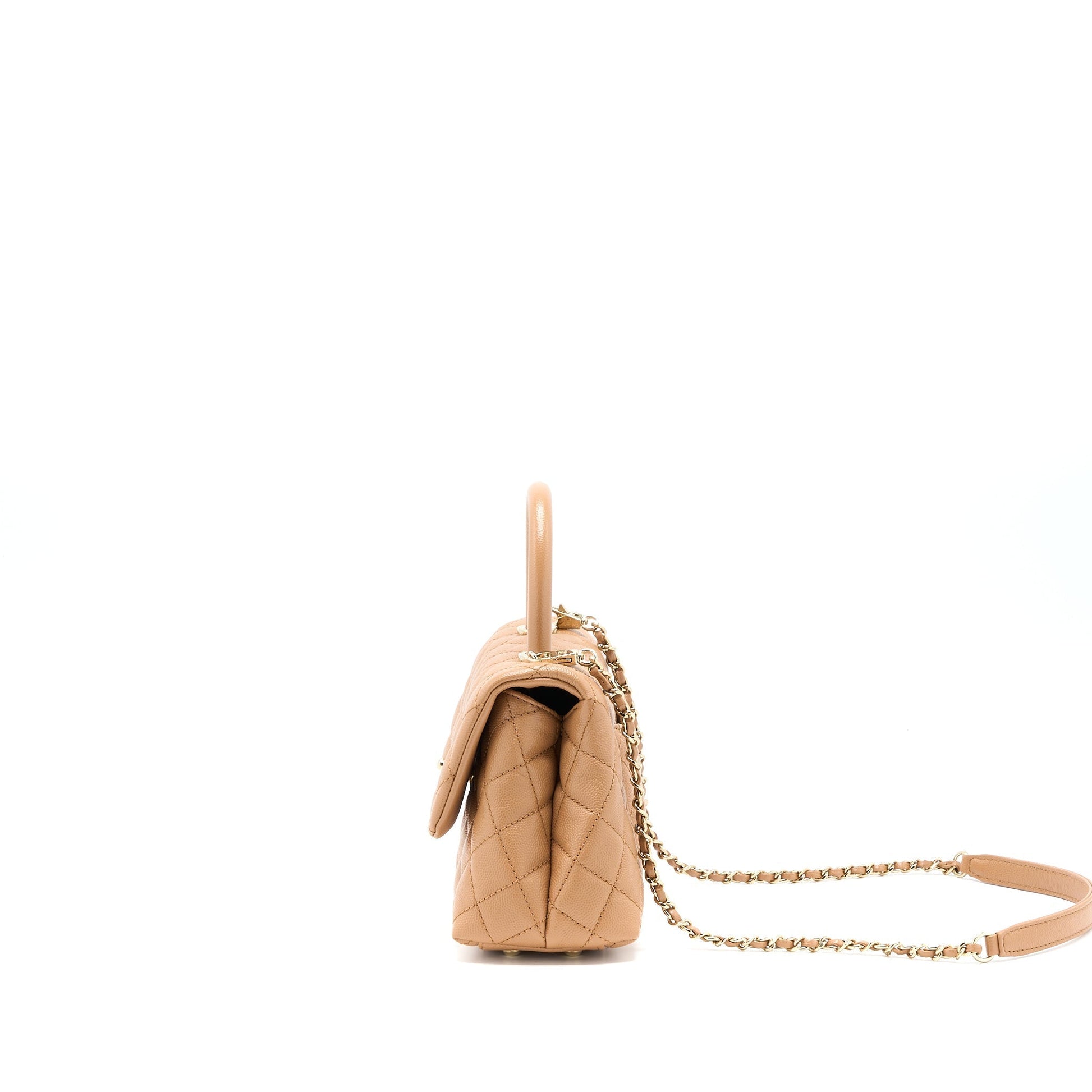 Chanel Coco Handle Caviar GHW Brown Small Handbag