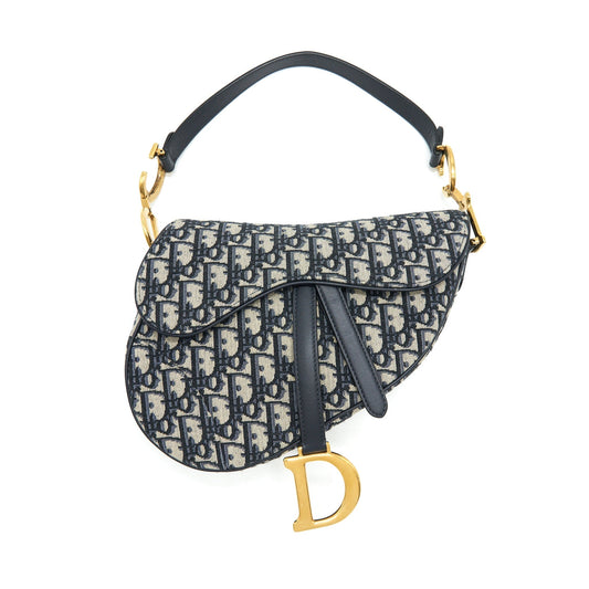 Dior Christian Oblique Saddle Purse Handbag Medium Travel Bag