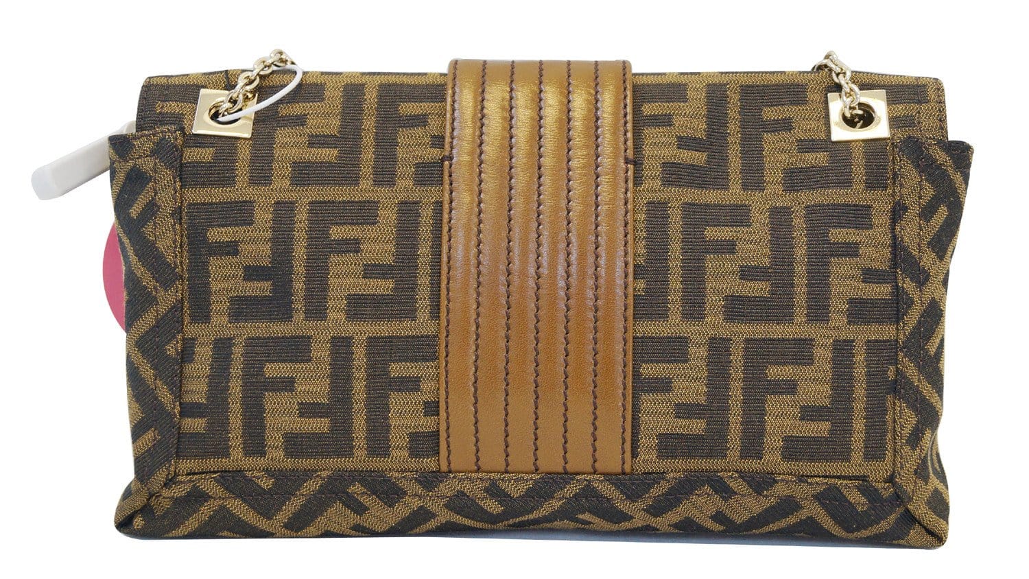 Fendi Zucca Shoulder Bag Final Call Leather Canvas Brown