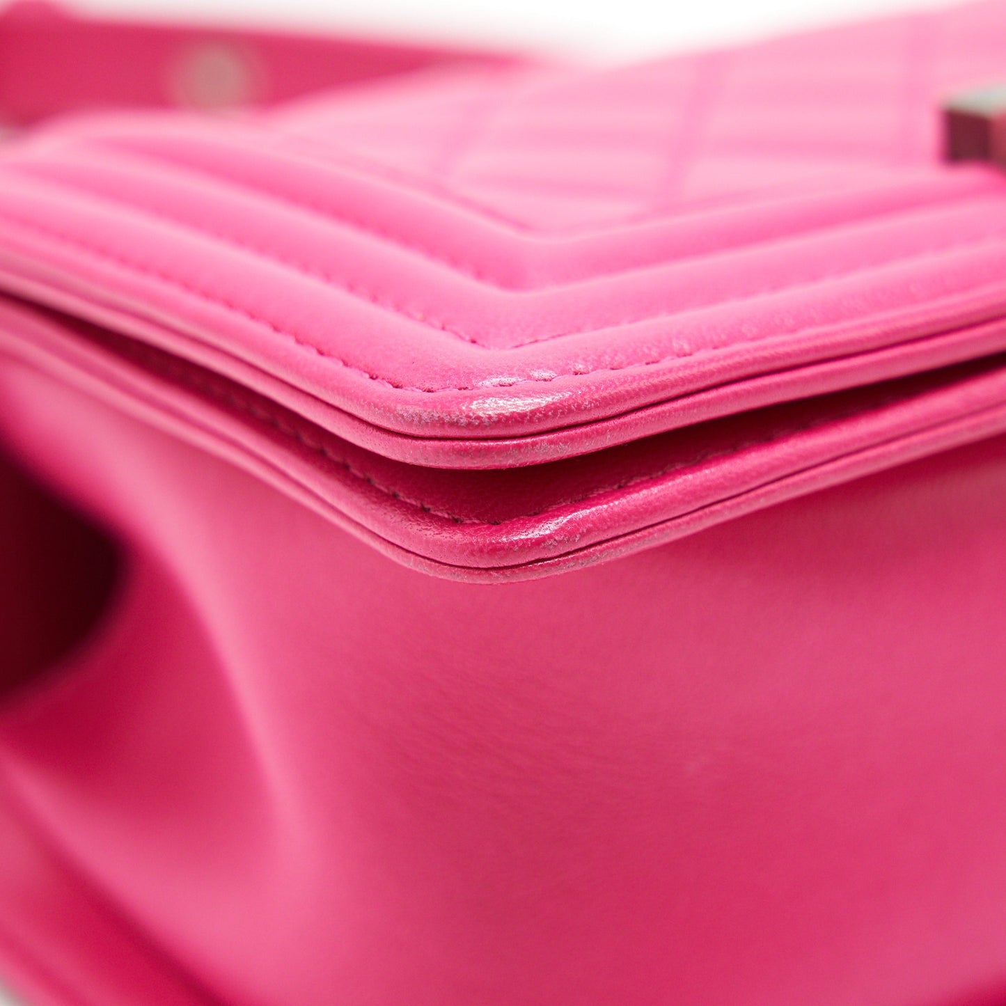 Chanel BOY LAMBSKIN HARDWARE Pink Small Handbag