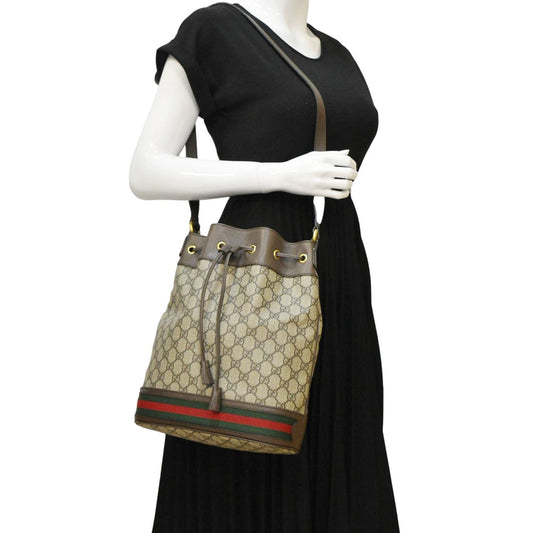 Gucci Ophidia Supreme Bag Canvas Beige Shoulder Bag