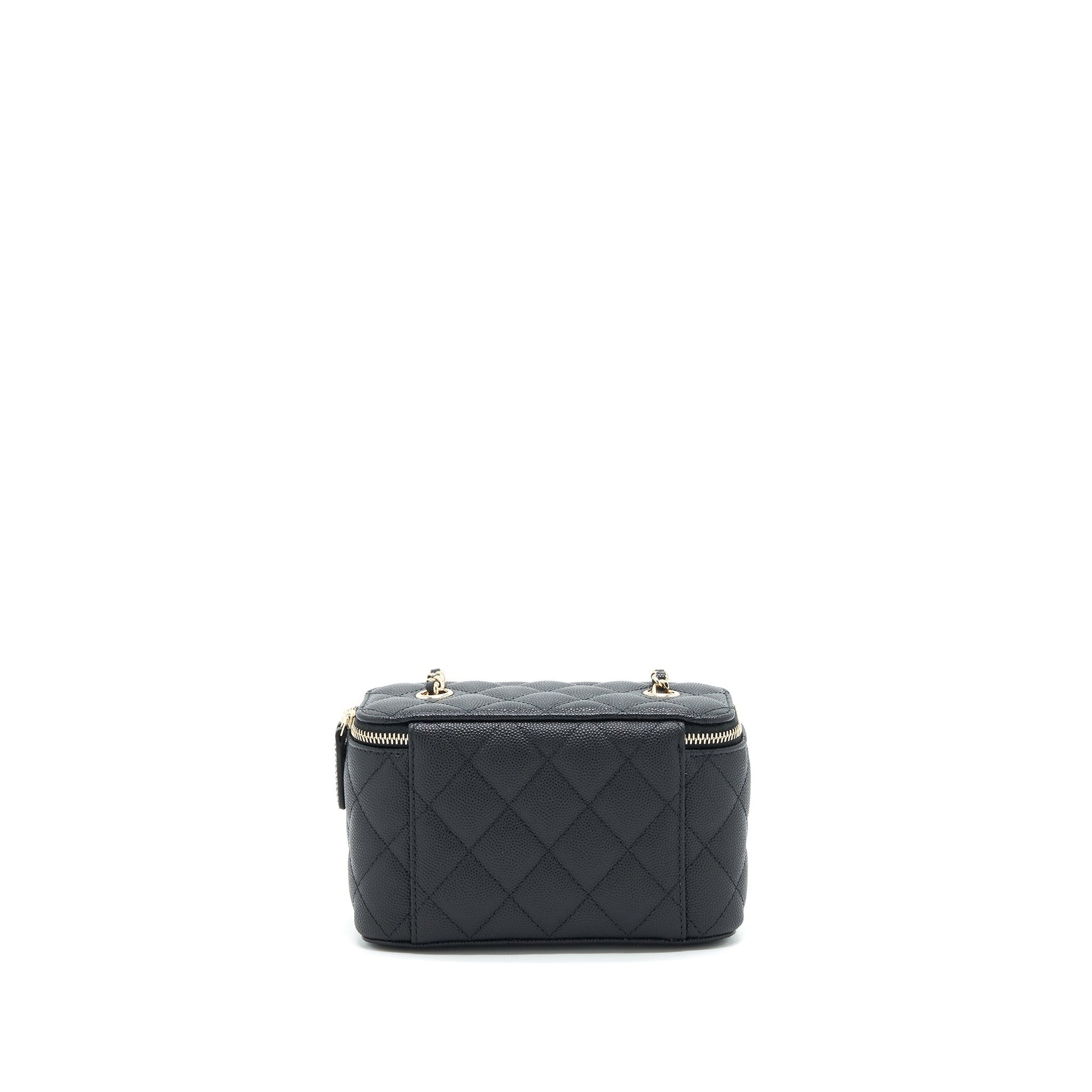 Chanel Caviar Long Vanity LGHW Black Small Handbag