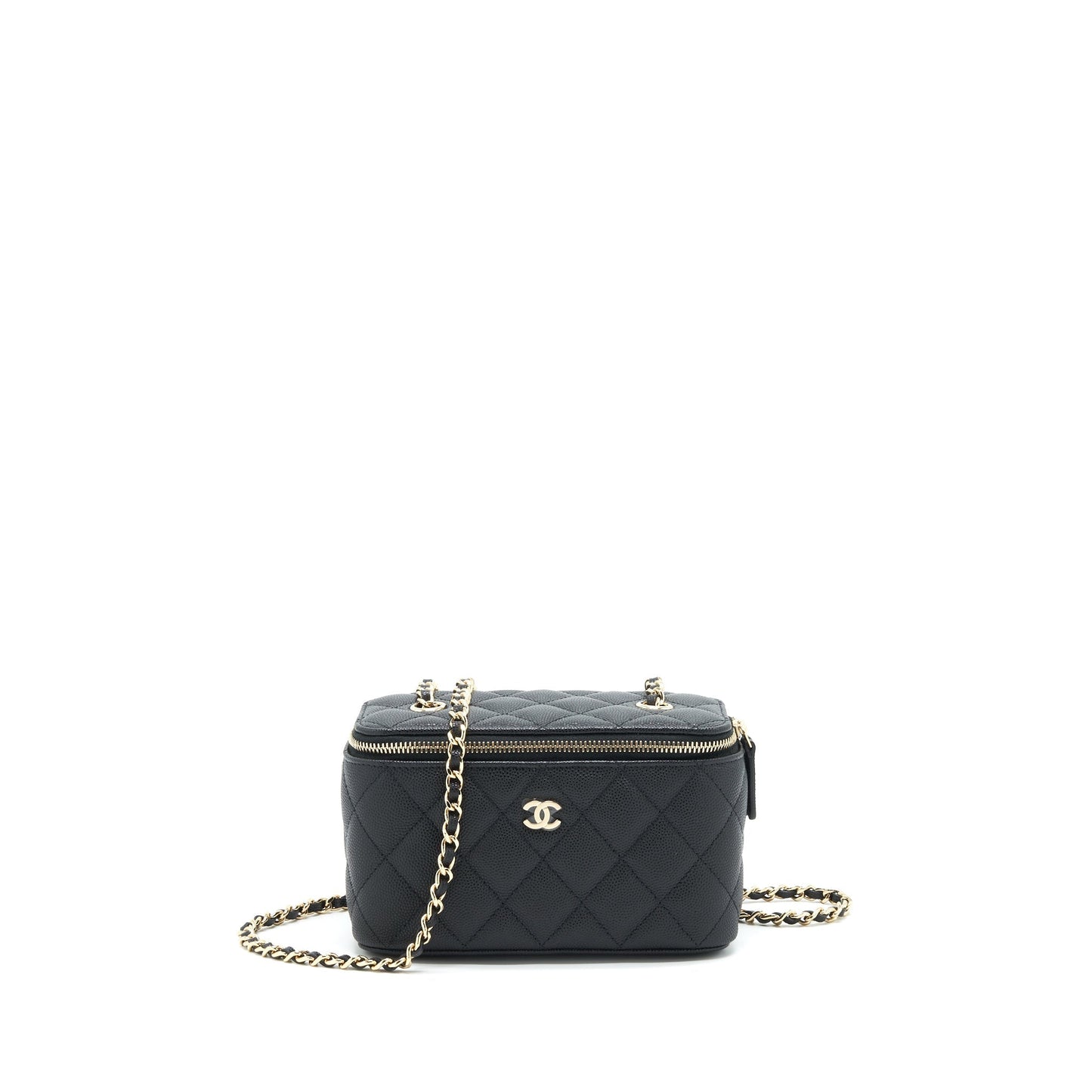 Chanel Caviar Long Vanity LGHW Black Small Handbag