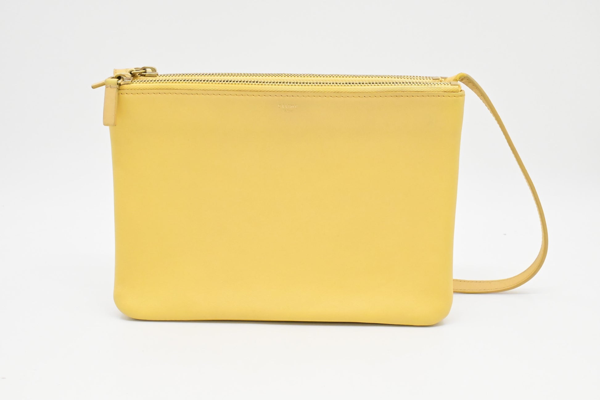 Celine Crossbody In Pale Yellow Handbag Leather Crossbody Bag