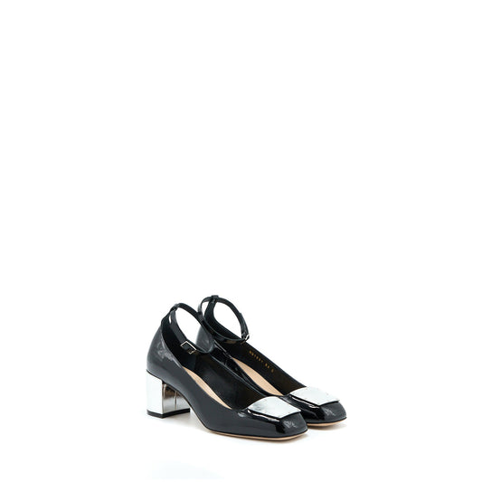 Dior Christian Size Ballet Pump Patent Calfskin Handbag Black Shoes