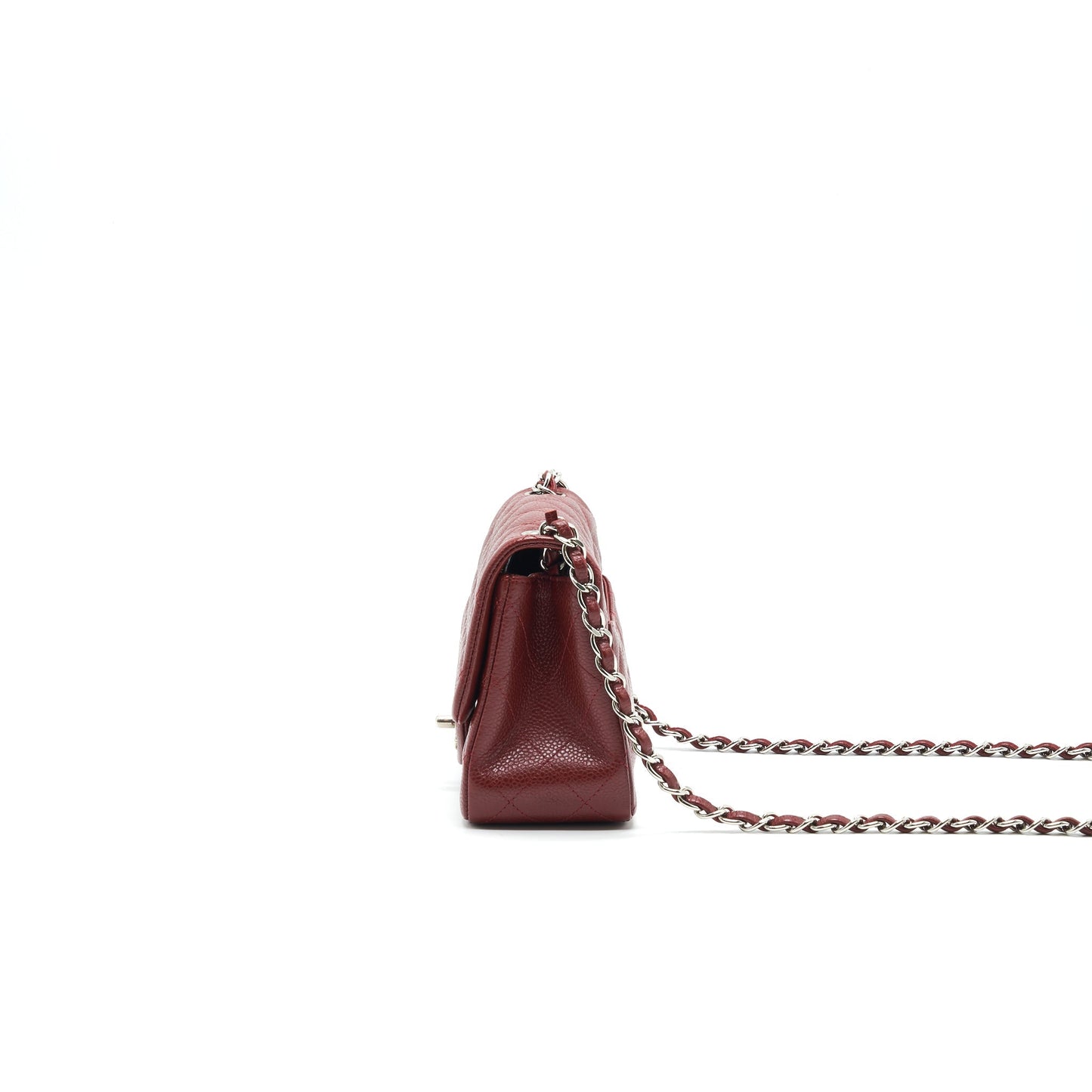 Chanel SQUARE CARVIAR SHW Red Mini Bag