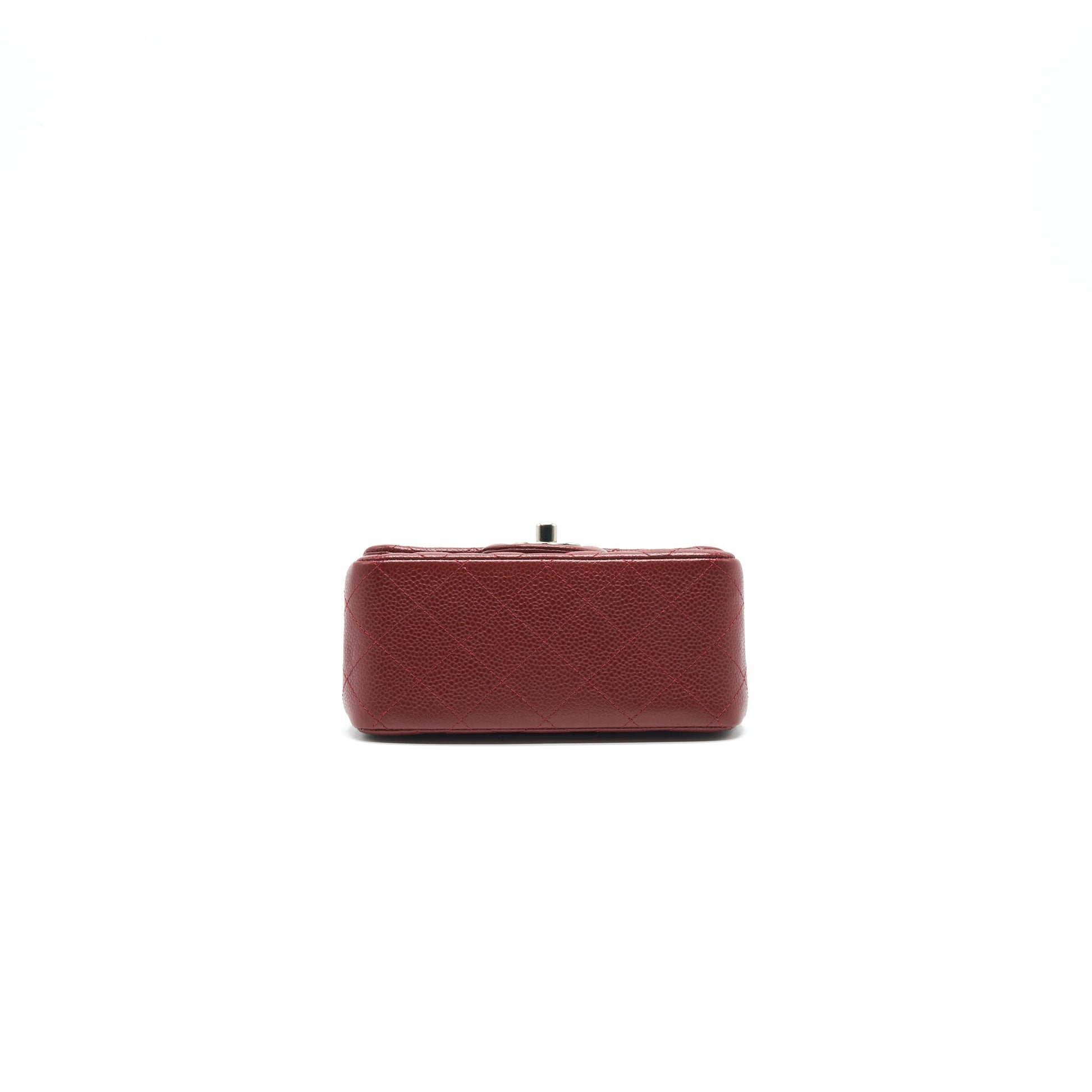 Chanel SQUARE CARVIAR SHW Red Mini Bag