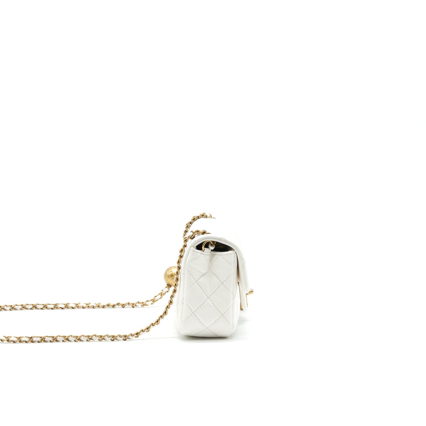 Chanel PEARL CRUSH FLAP White Shoulder Bag
