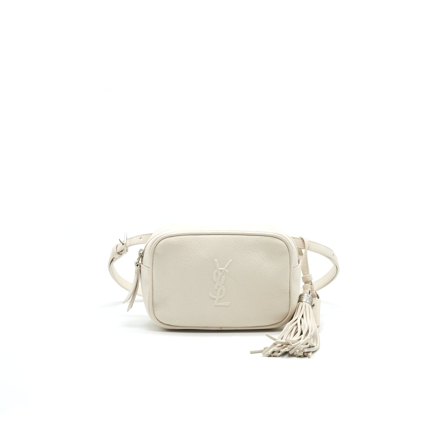 YSL Saint Laurent Belt Camera Purse White