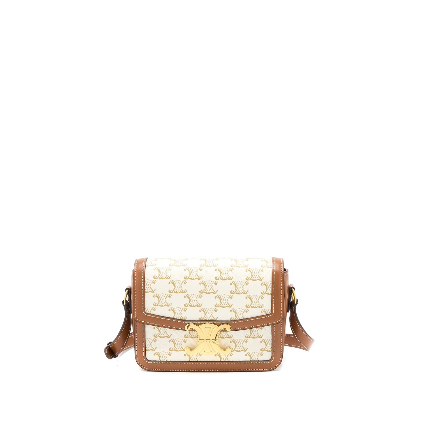 Celine Teen Triomphe Purse Triomphe Calfskin Handbag Canvas White Travel Bag
