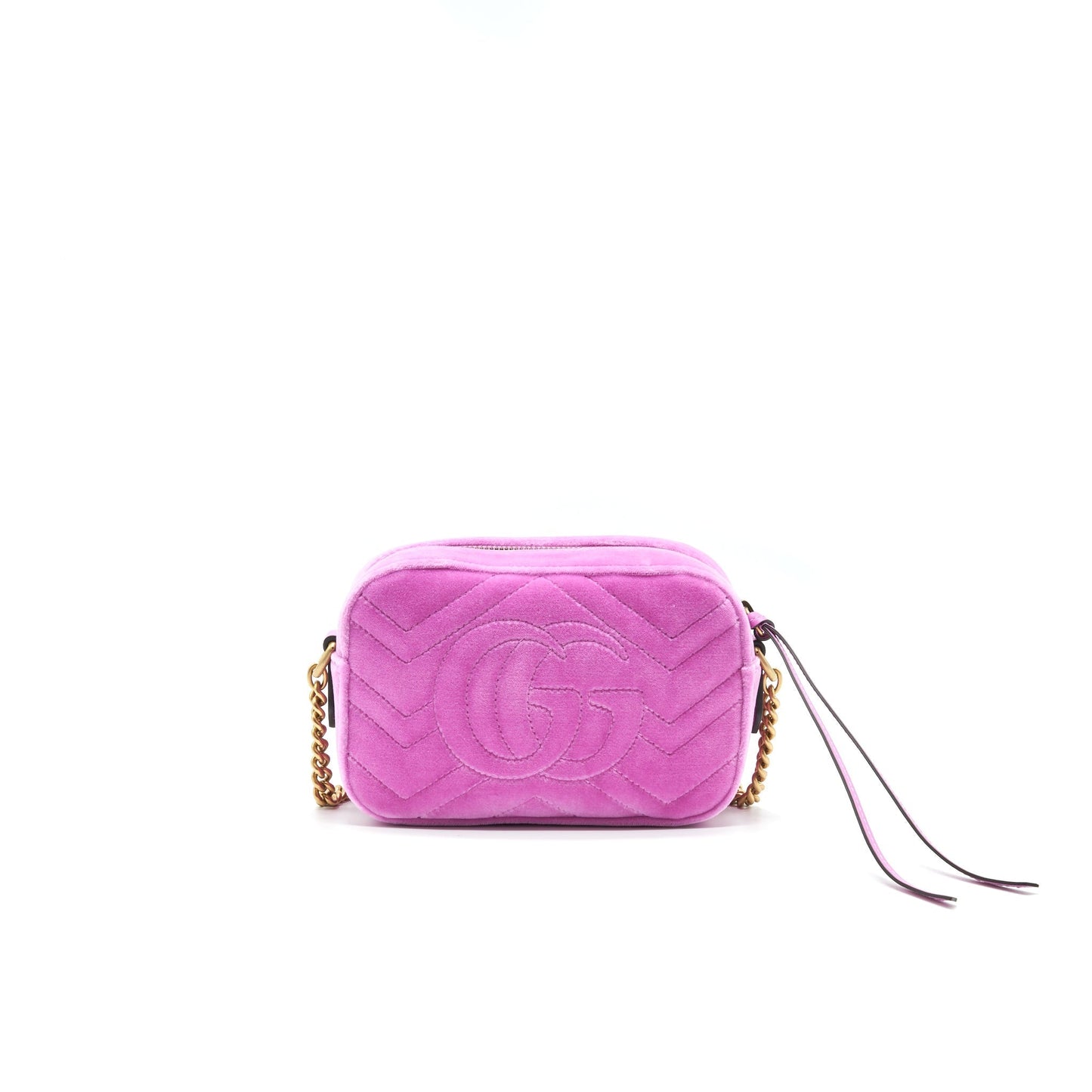 Gucci Velvet Marmont Camera Bag Pink Mini Travel Bag