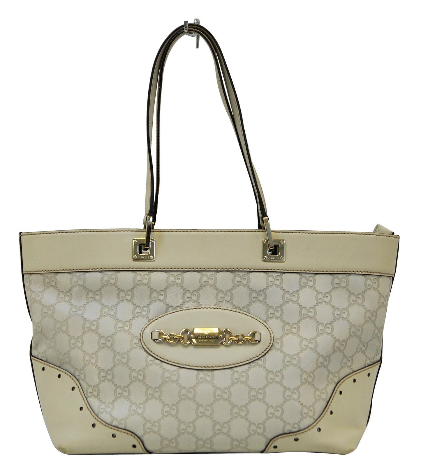 Gucci ssima Tone Tote Shoulder Bag Leather Gold