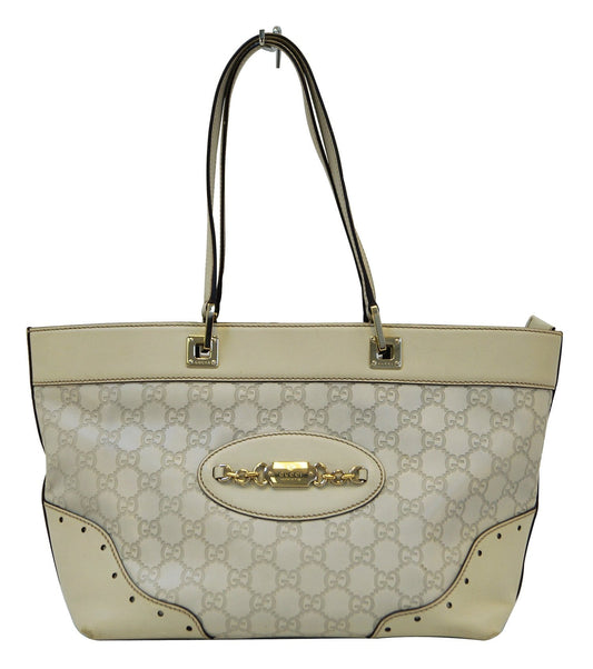 Gucci ssima Tone Tote Shoulder Bag Leather Gold
