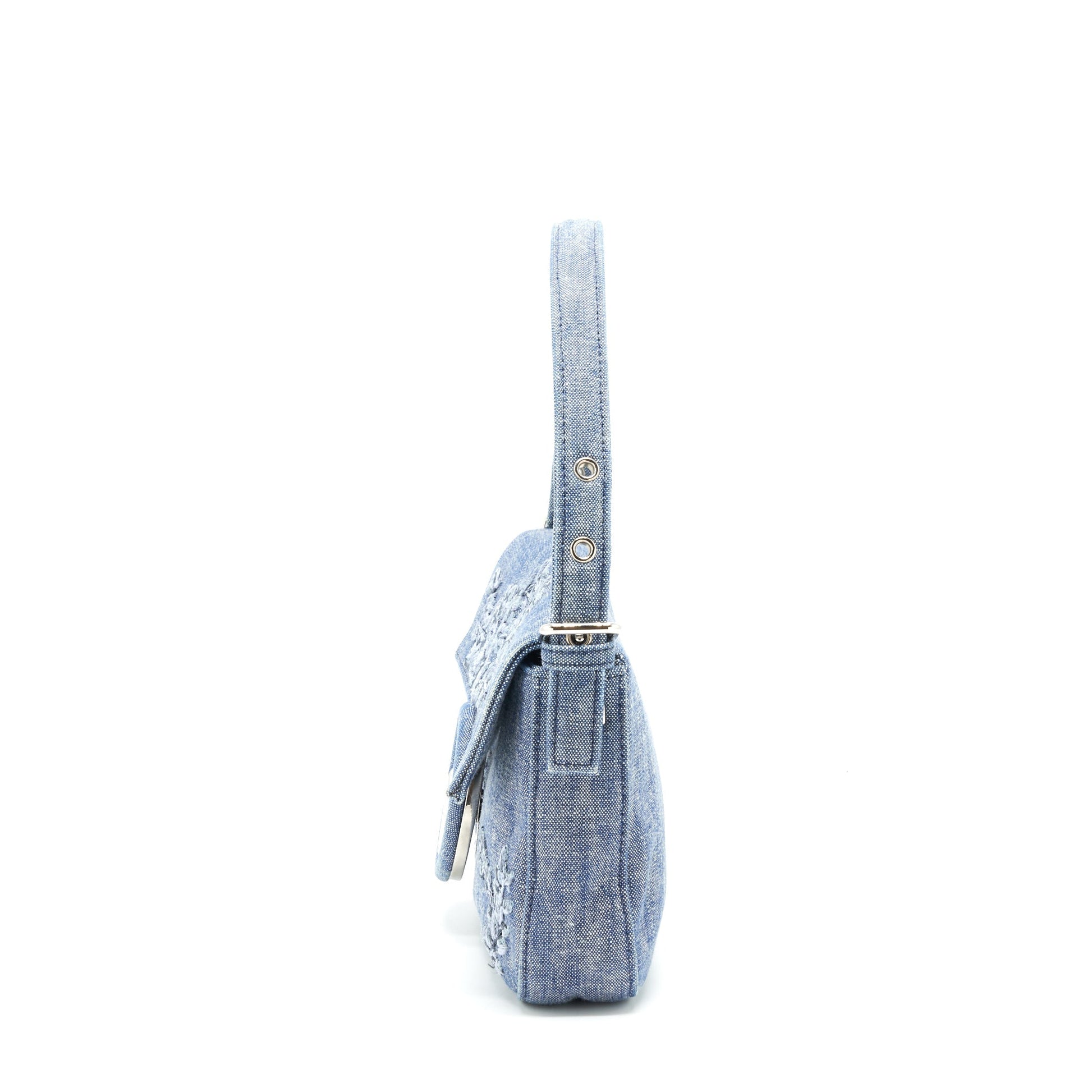 Fendi Limited Edition Baguette Handbag Denim Shoulder Bag