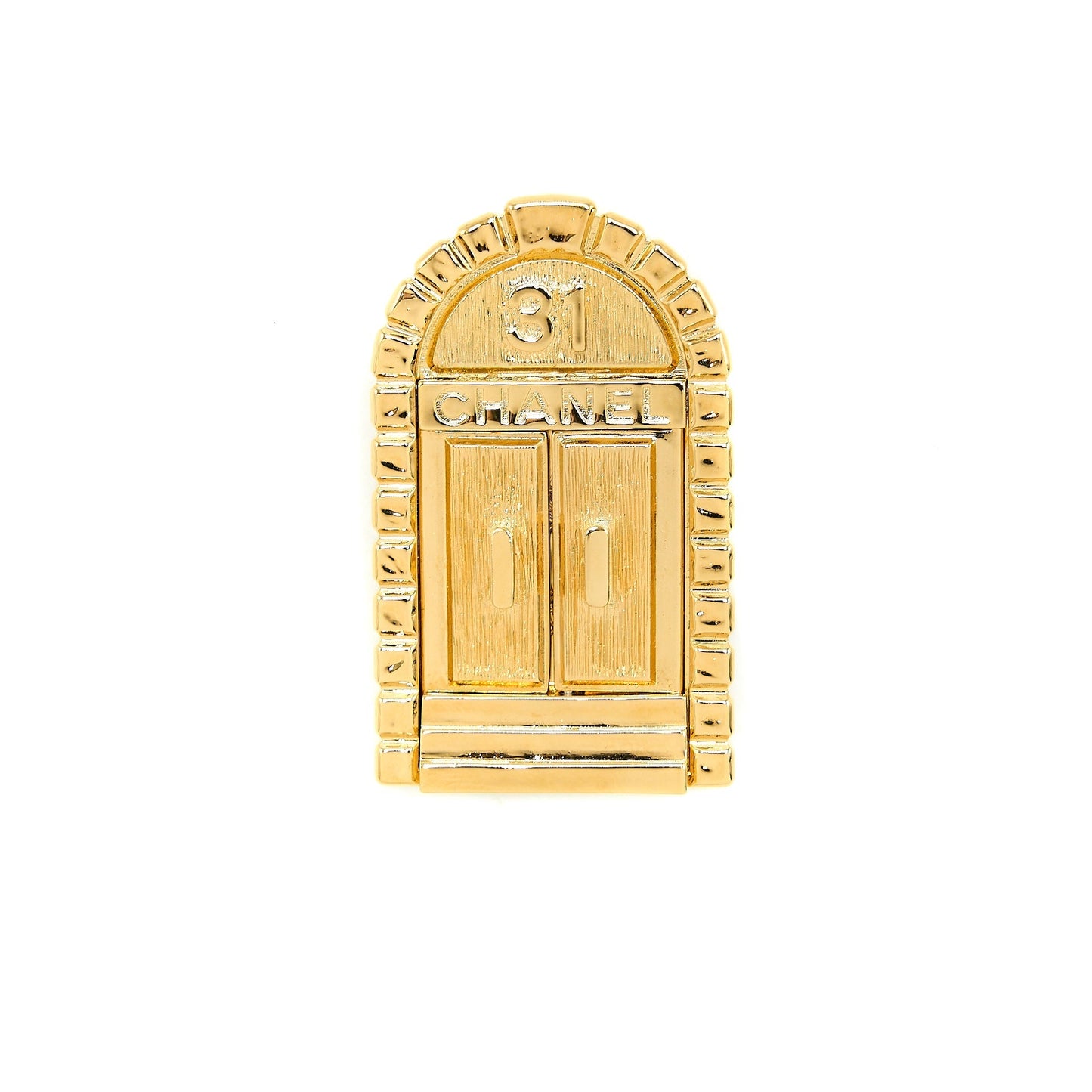 Chanel 31 Doorplate Door Brooch Tone Gold Handbag