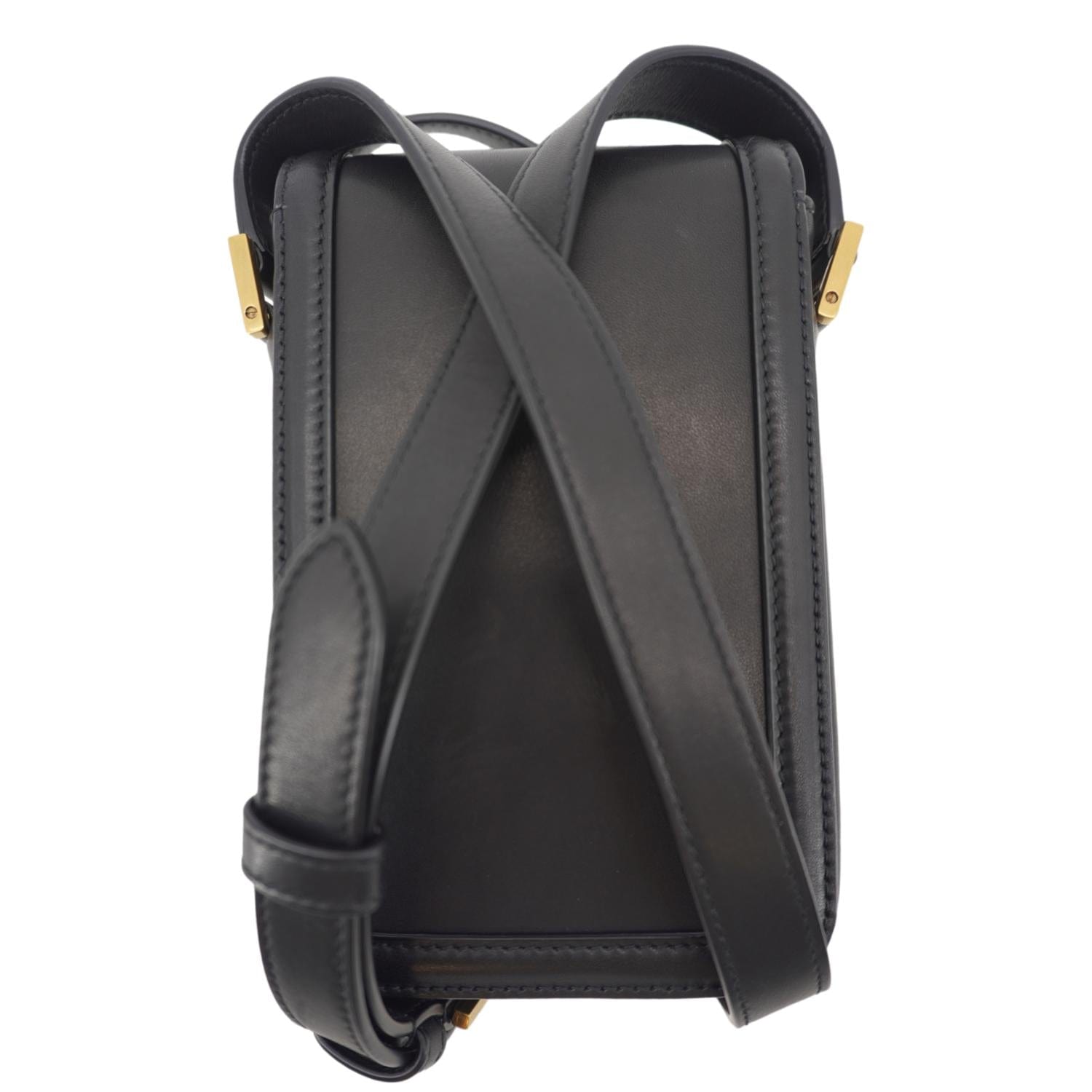YSL Saint Laurent Yves Solferino Smooth Crossbody Bag Leather Black Mini