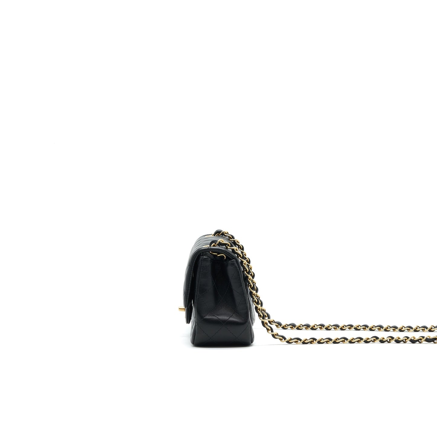 Chanel SQUARE LAMBSKIN GHW Black Mini Bag