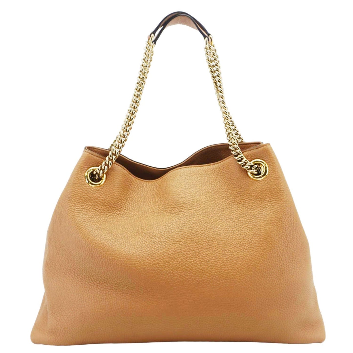 Gucci Soho Chain Tote Bag Leather Beige