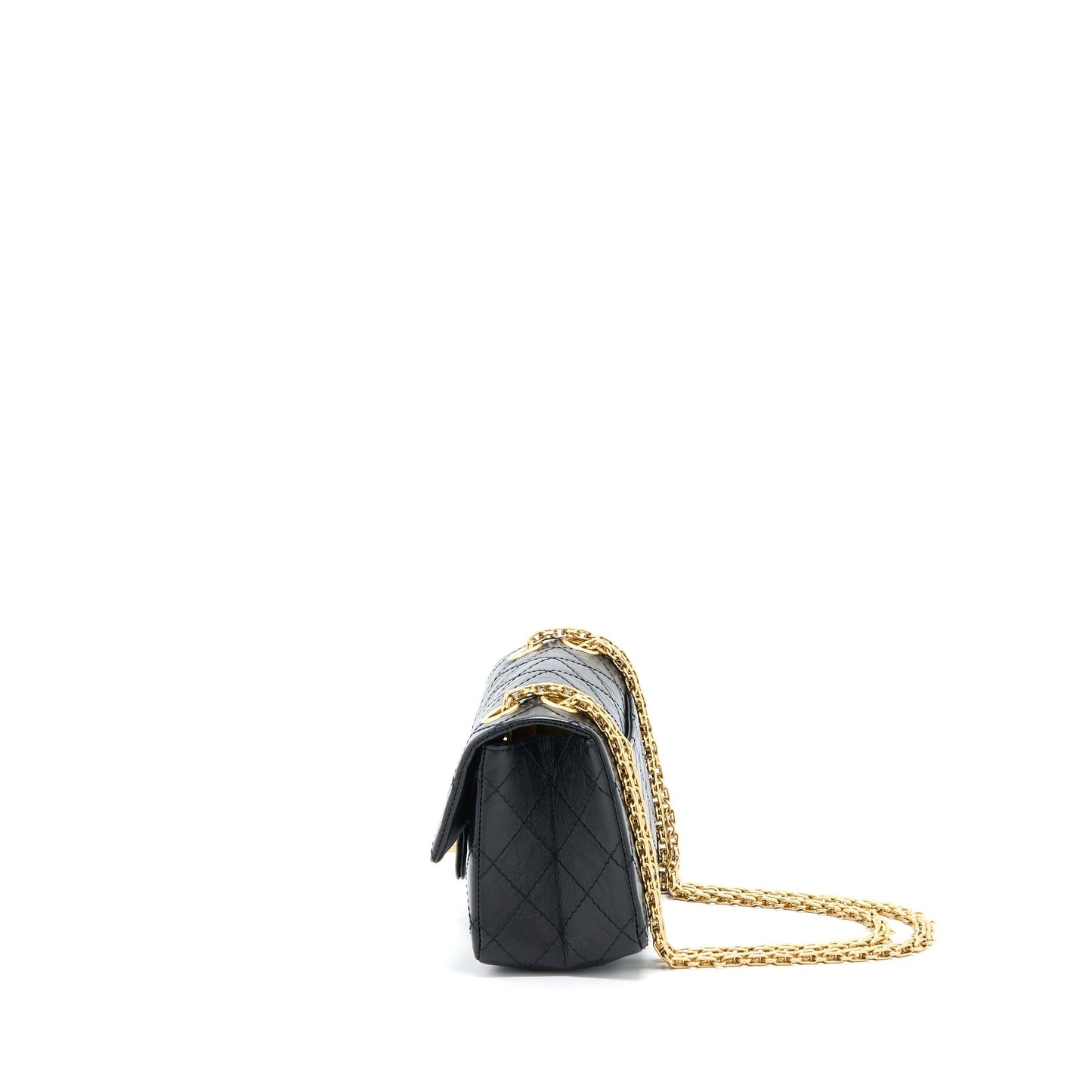 Chanel 2.55 Reissue Flap Aged Calfskin Brushed Black Shoulder Bag Brushed Ghwmicrochip
