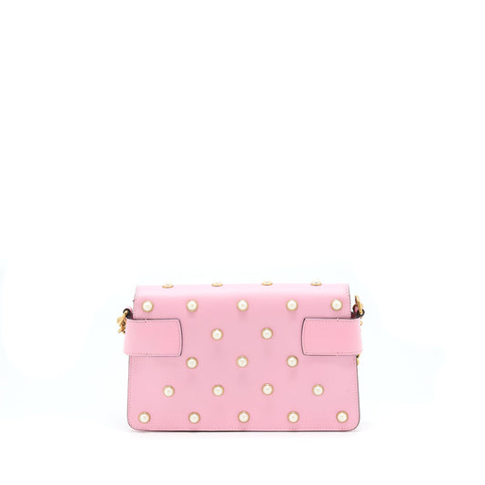 Gucci Pearl Studded Broadway Bee Shoulder Bag Pink Mini