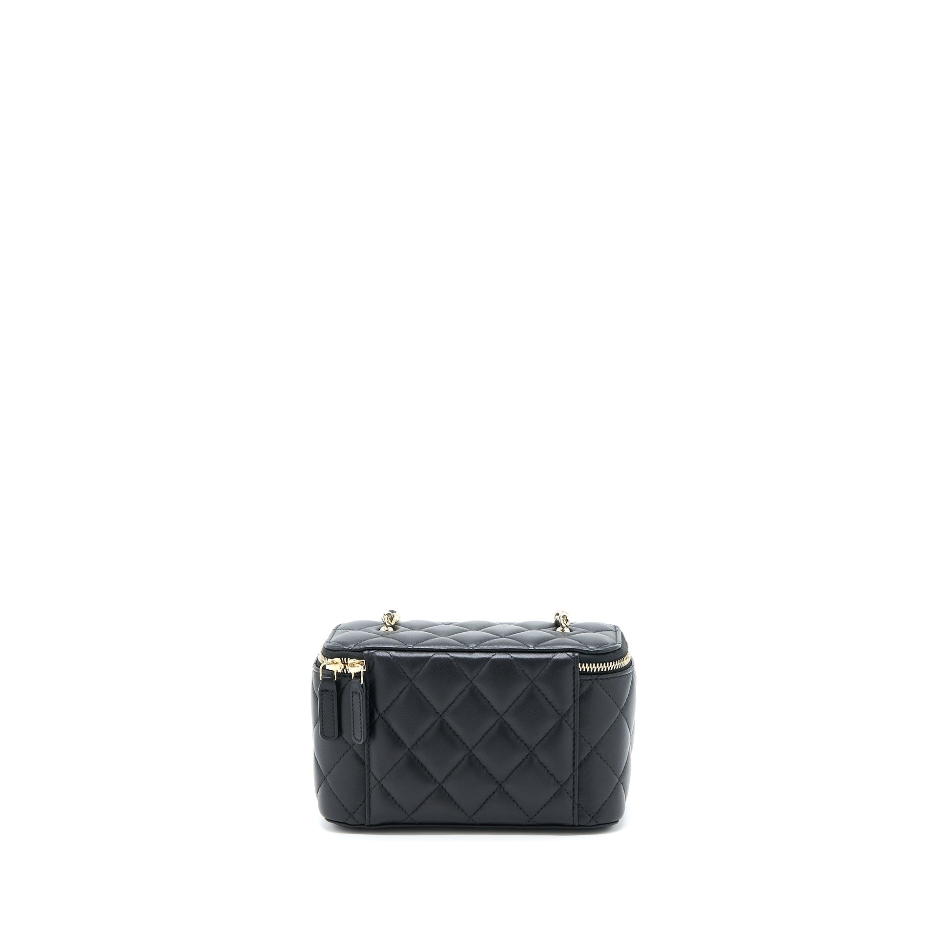 Chanel 23C Pearl Crush Long Vanity Lambskin Black Handbag