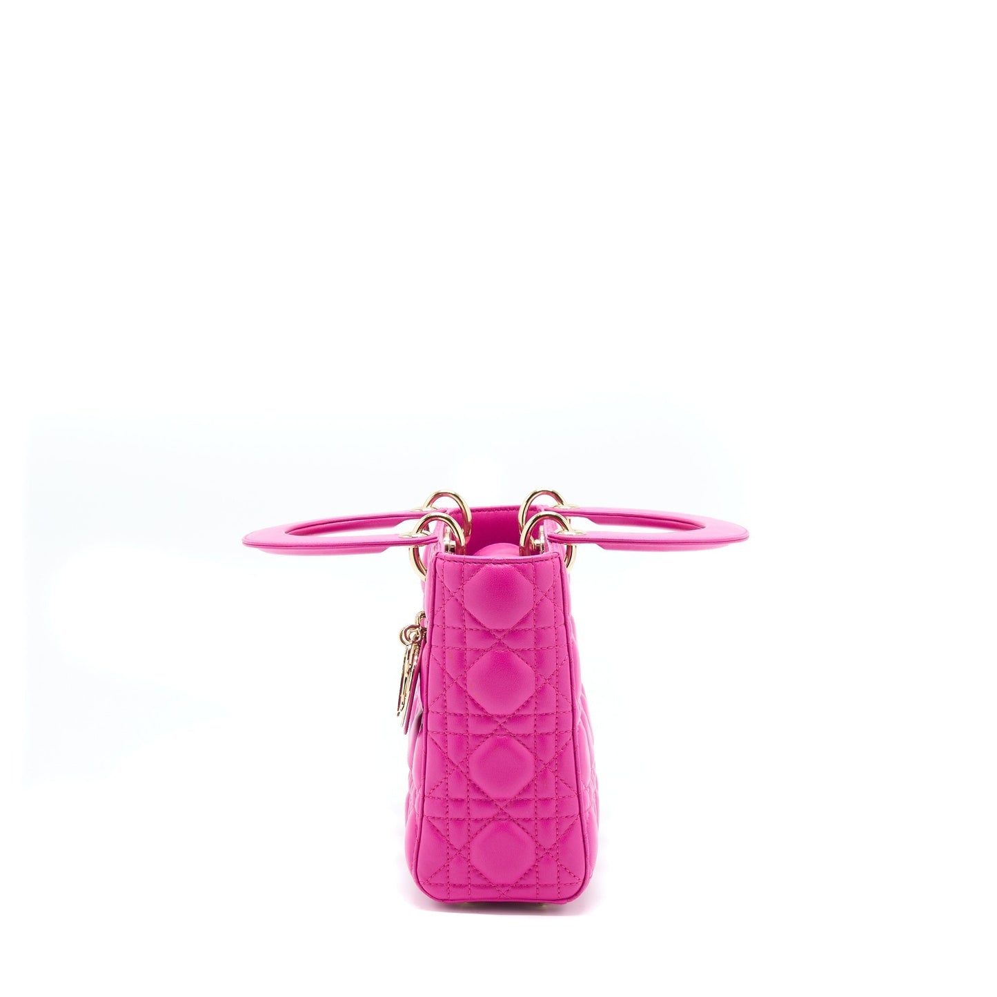 Dior Lady Lambskin Handbag Pink Small Travel Bag
