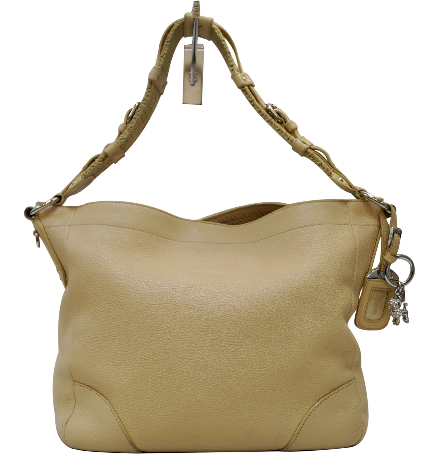 Prada Daino Hobo Shoulder Bag Leather Cream