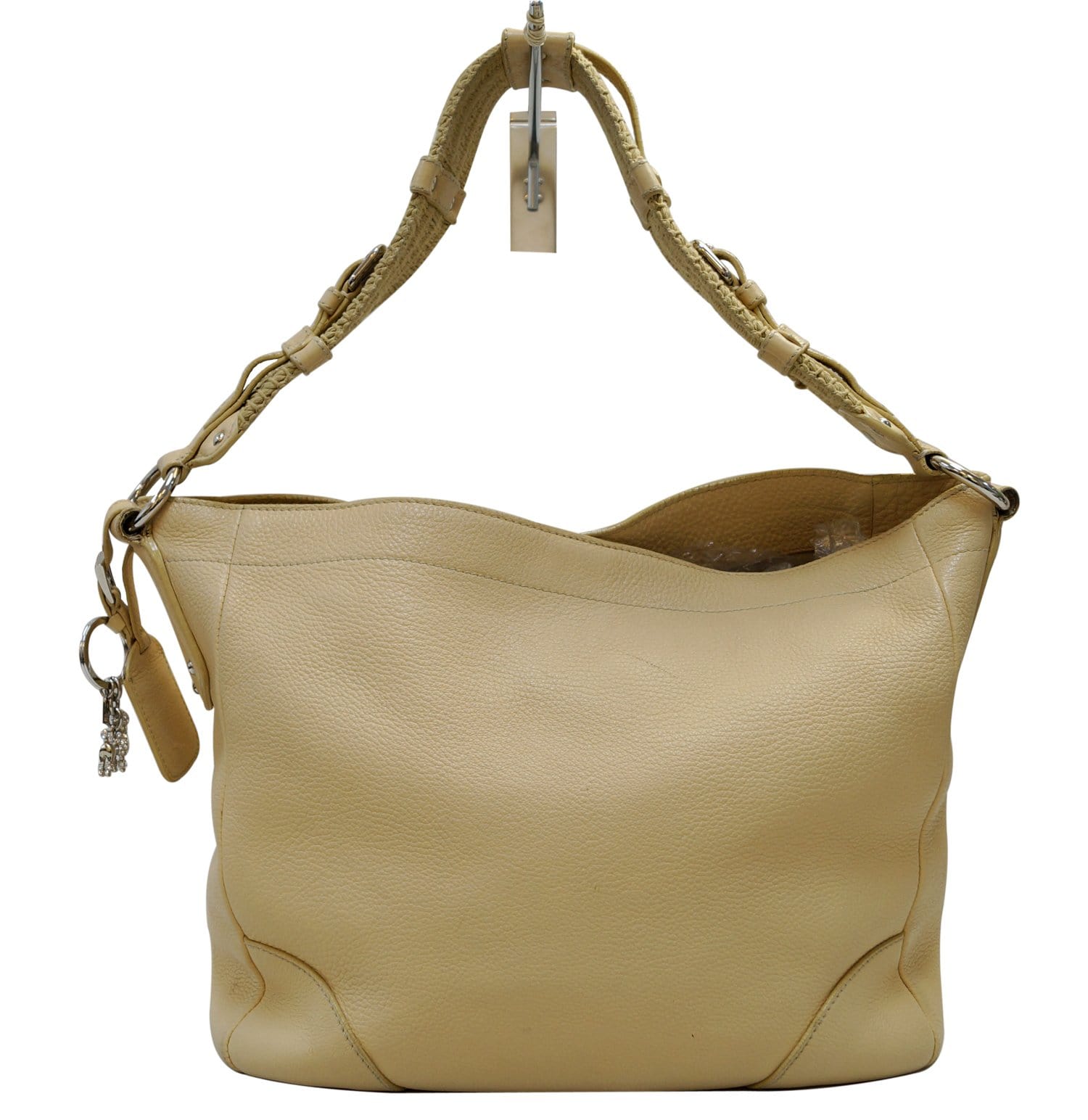 Prada Daino Hobo Shoulder Bag Leather Cream