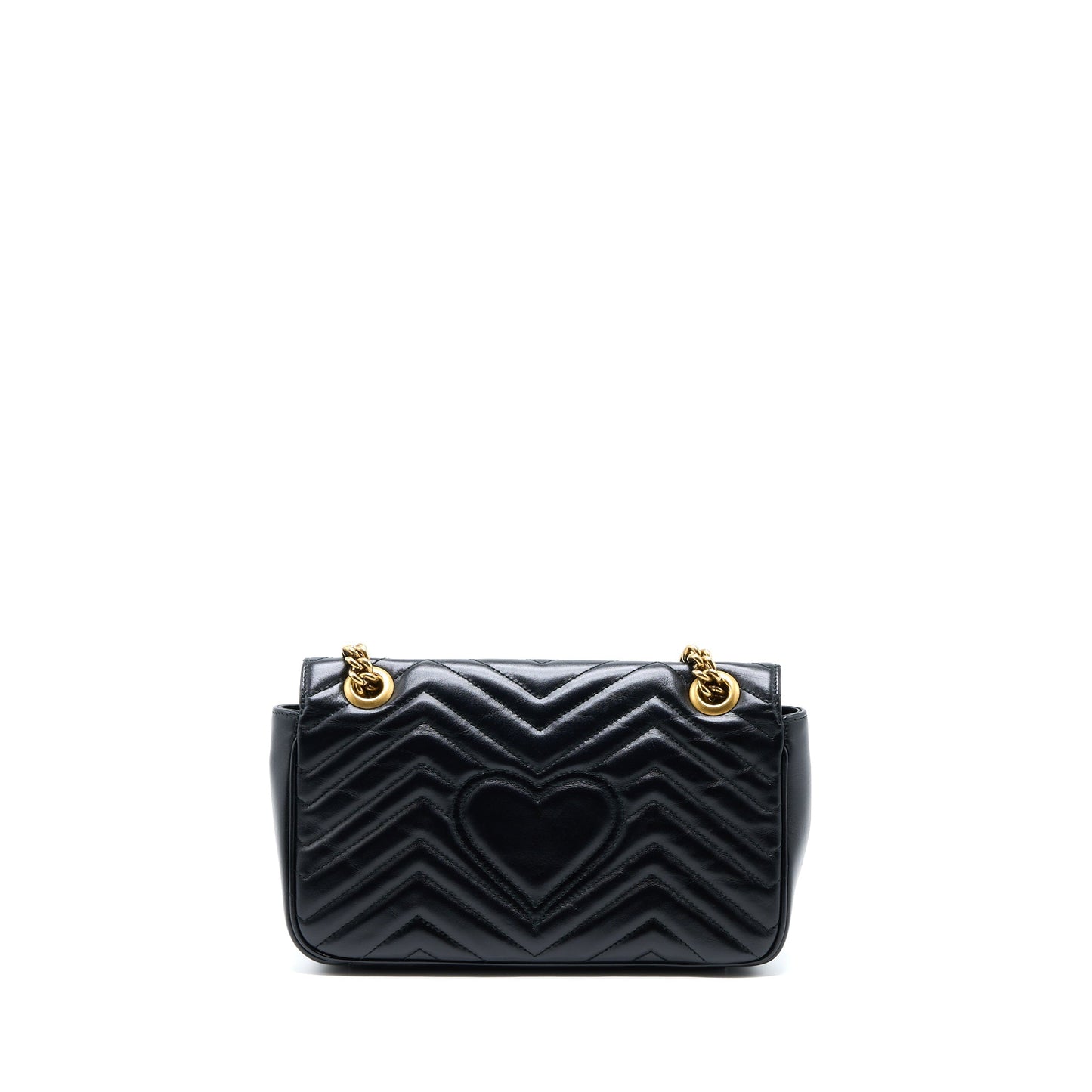 Gucci Marmont Calfskin Handbag Black Small Travel Bag