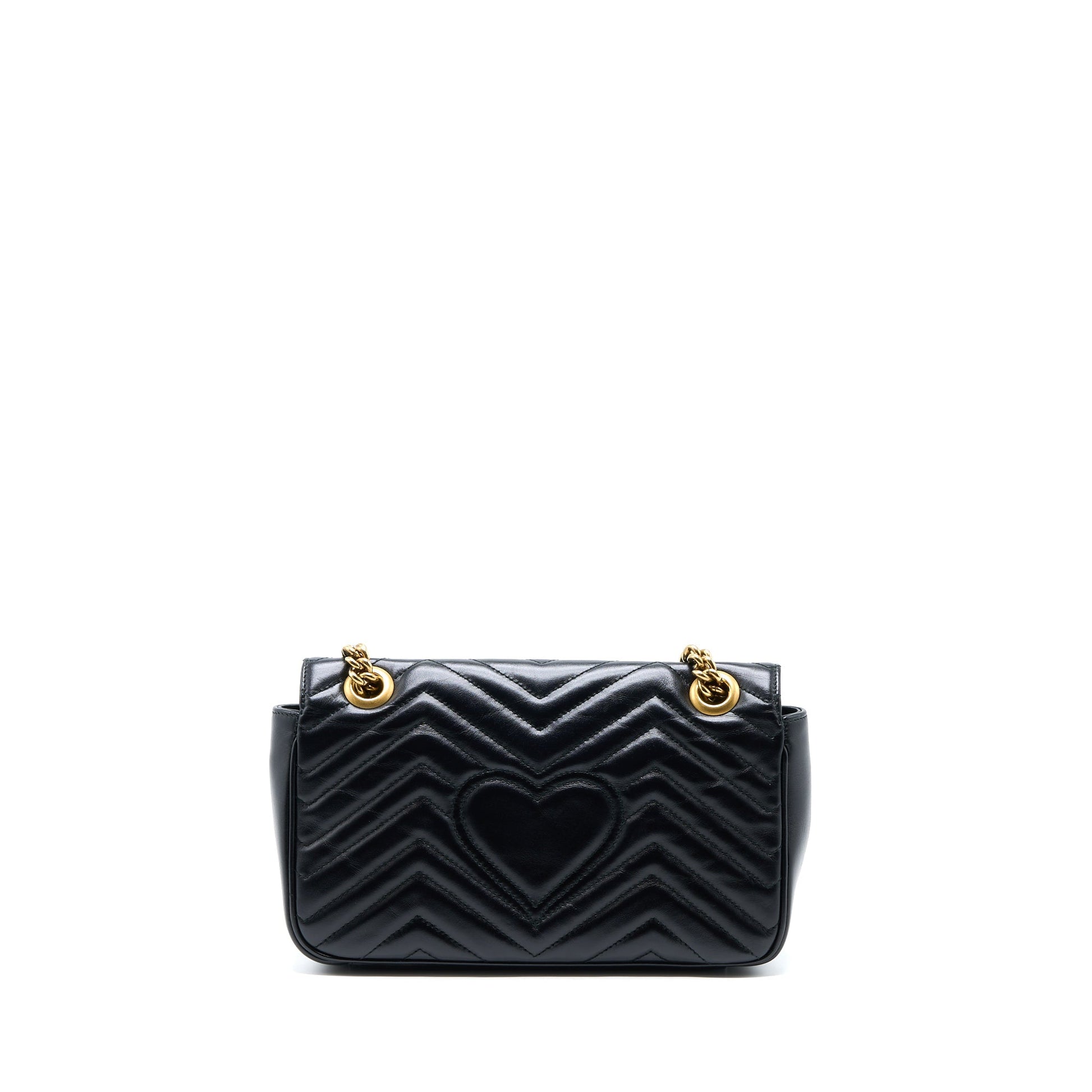 Gucci Marmont Calfskin Handbag Black Small Travel Bag