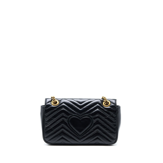 Gucci Marmont Calfskin Handbag Black Small Travel Bag