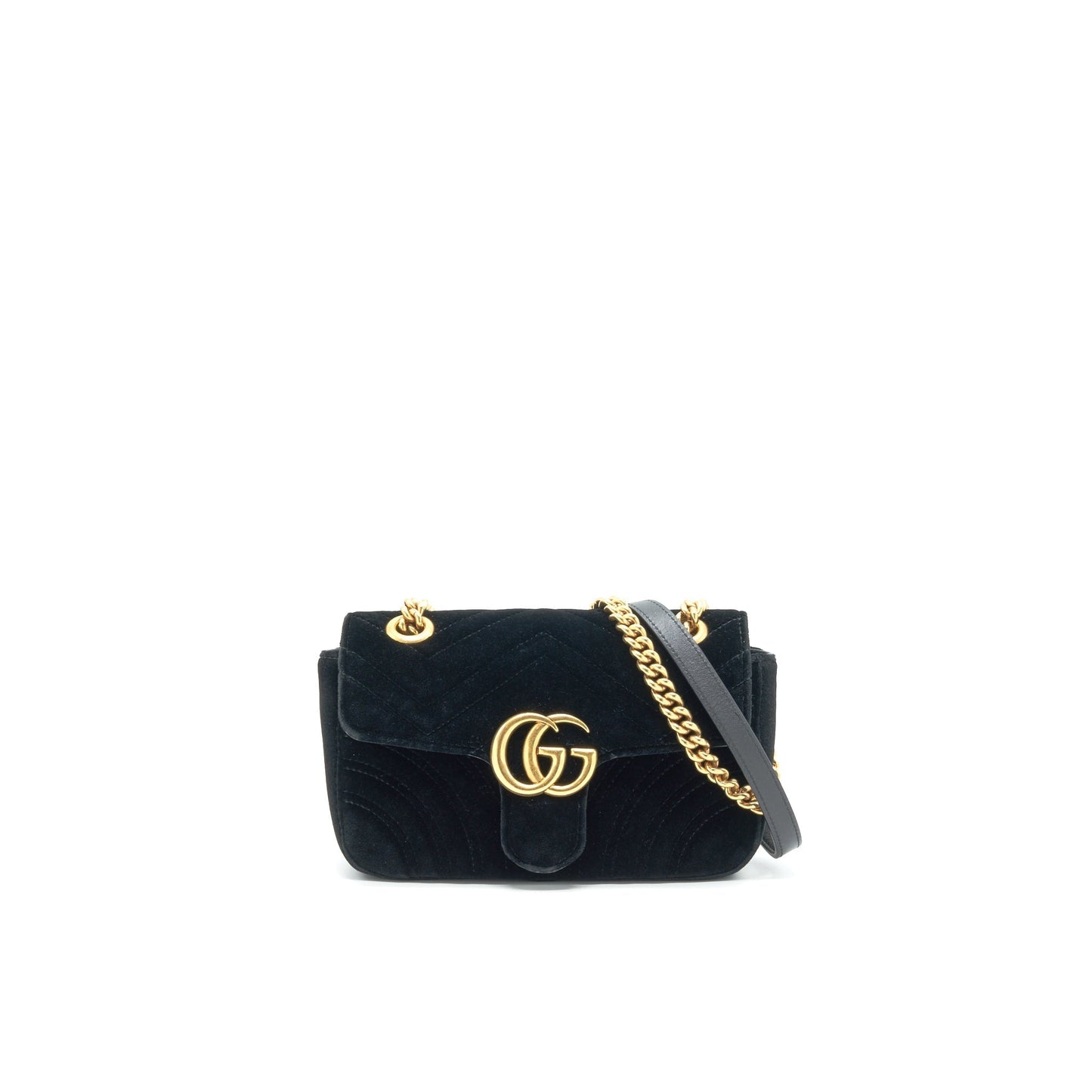 Gucci Velvet Marmont Bag Black Mini Travel Bag