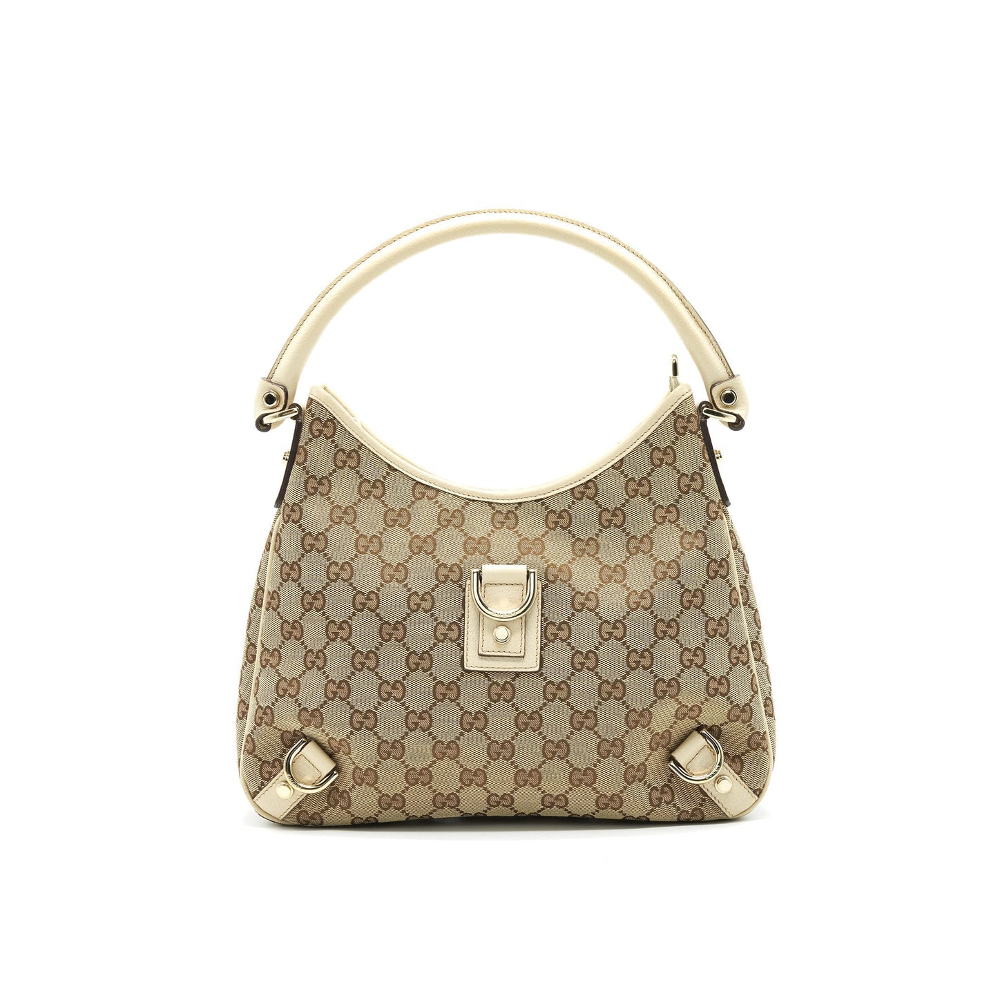 Gucci Abbey Shoulder Bag Leather Canvas