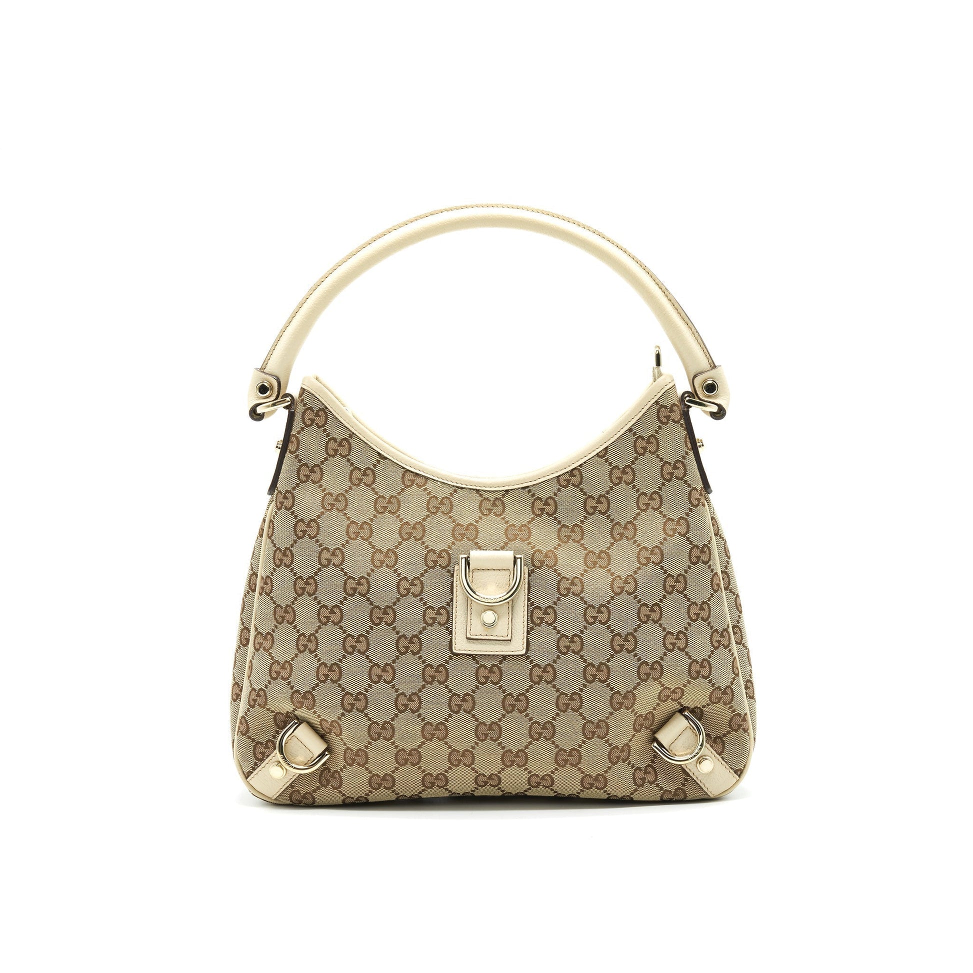 Gucci Abbey Shoulder Bag Leather Canvas