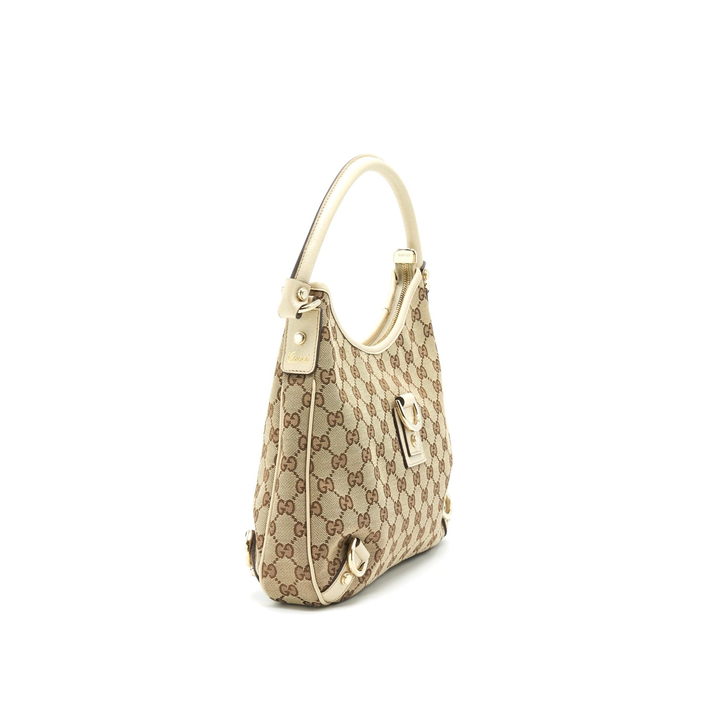 Gucci Abbey Shoulder Bag Leather Canvas