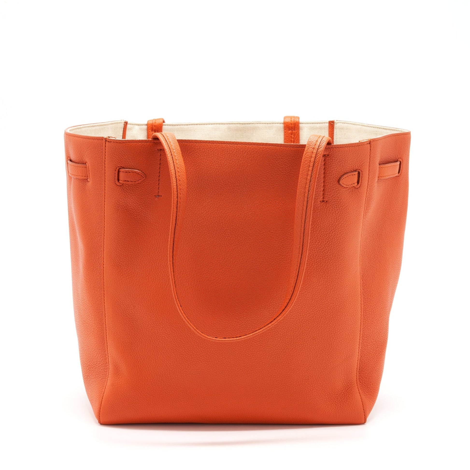 Celine Cabas Phantom In Soft Grained Calfskin Orange Travel Bag
