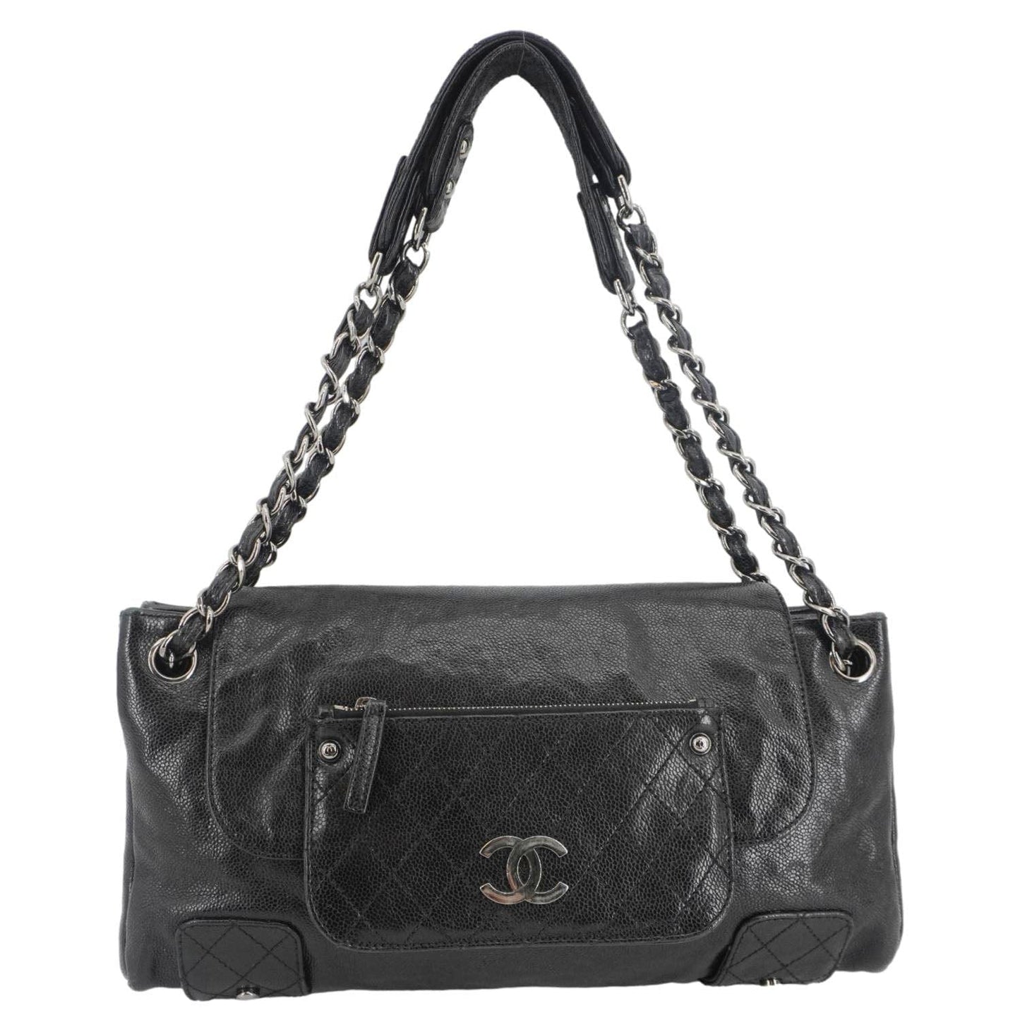 Chanel Pocket City Caviar Leather Black Travel Bag