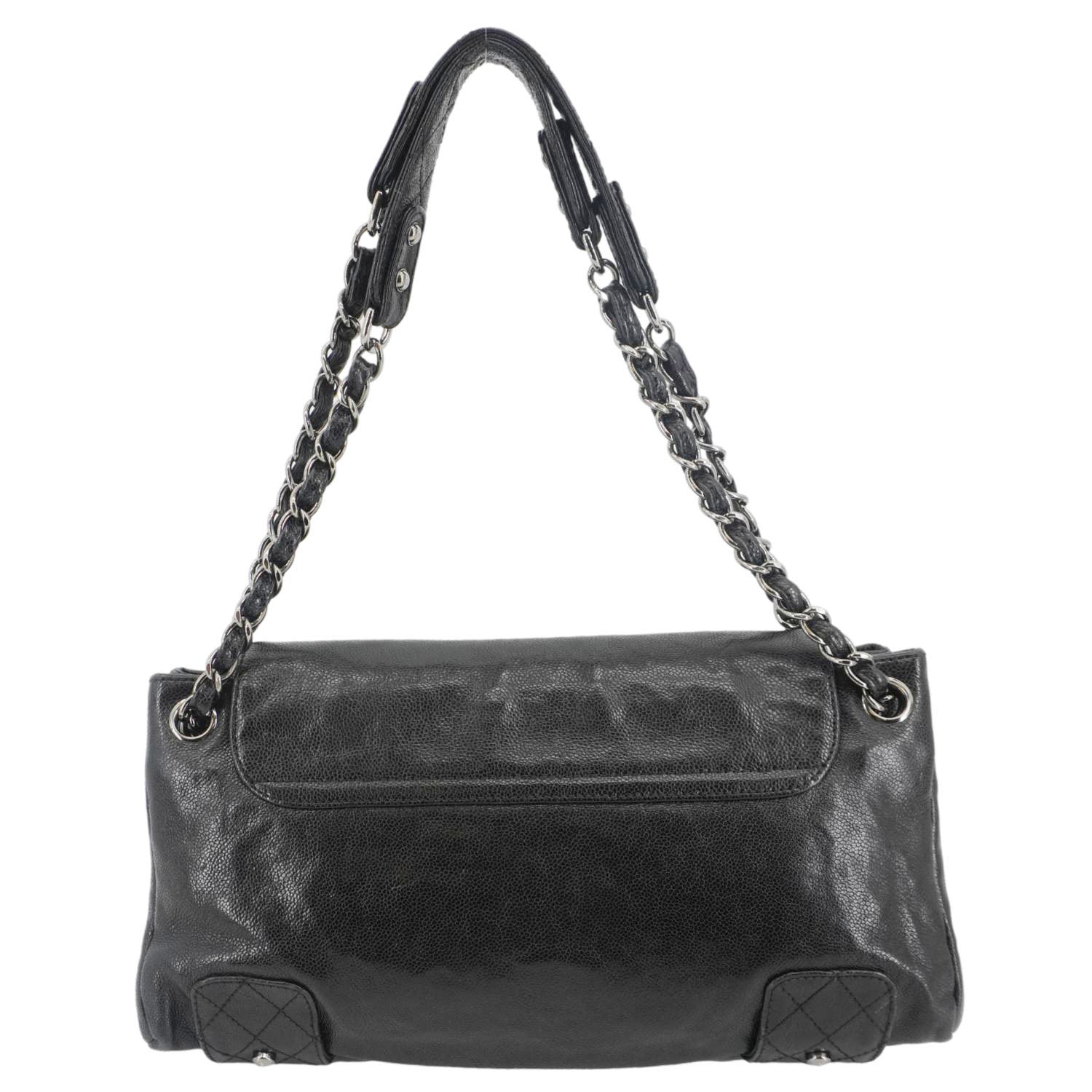 Chanel Pocket City Caviar Leather Black Travel Bag