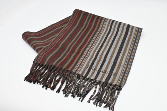 Louis Vuitton Scarf Cashmere Wool Brown Red