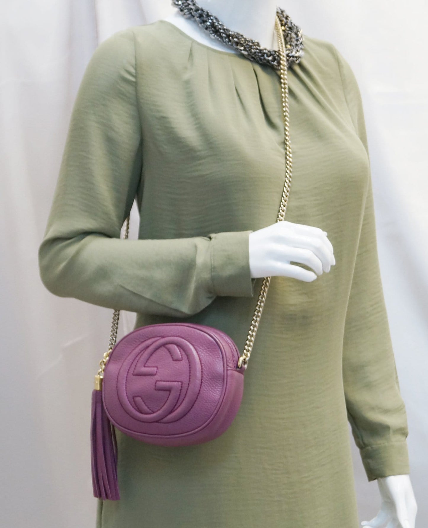 Gucci Purple Soho Disco Crossbody Bag Leather Mini