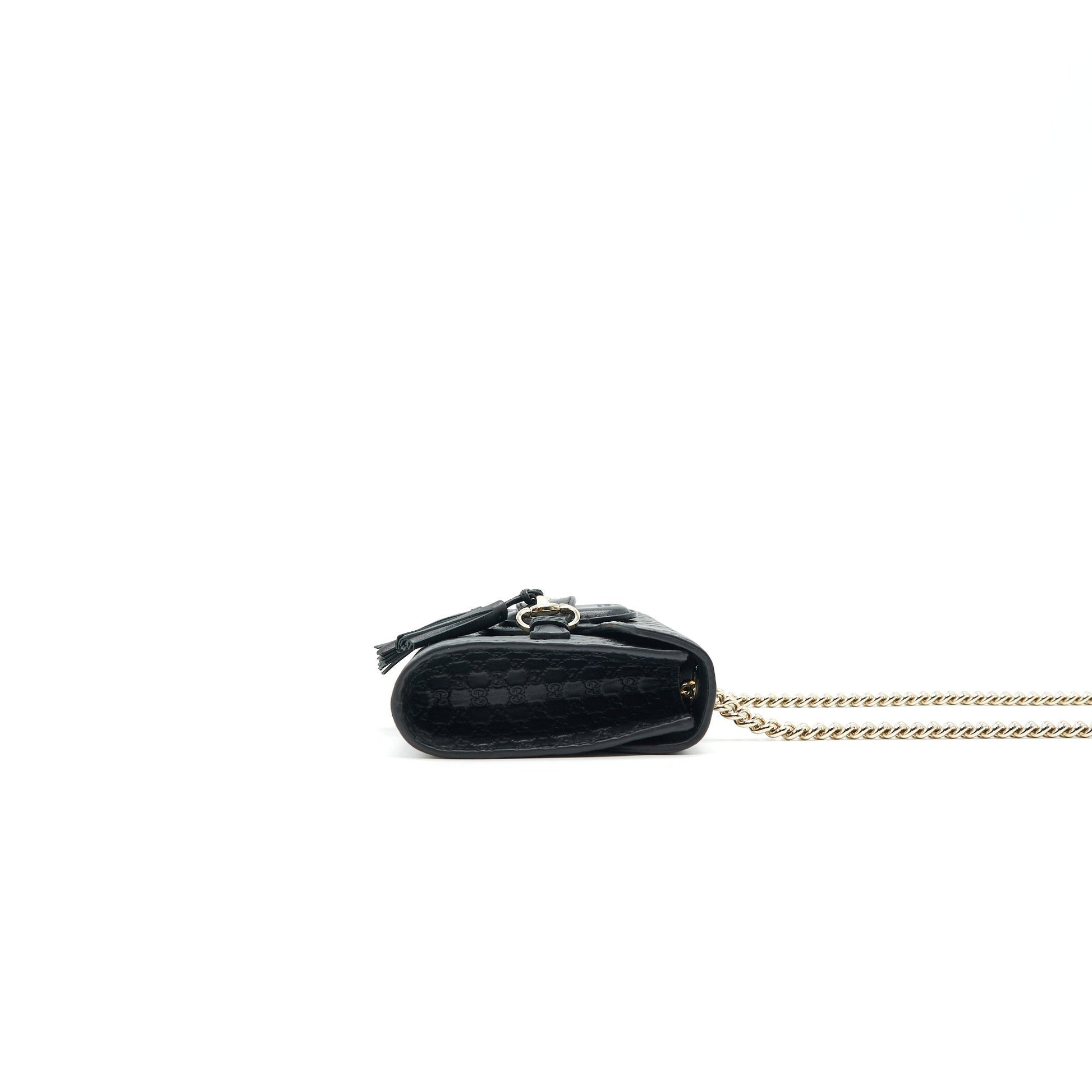 Gucci Emily ssima Shoulder Bag Leather Black