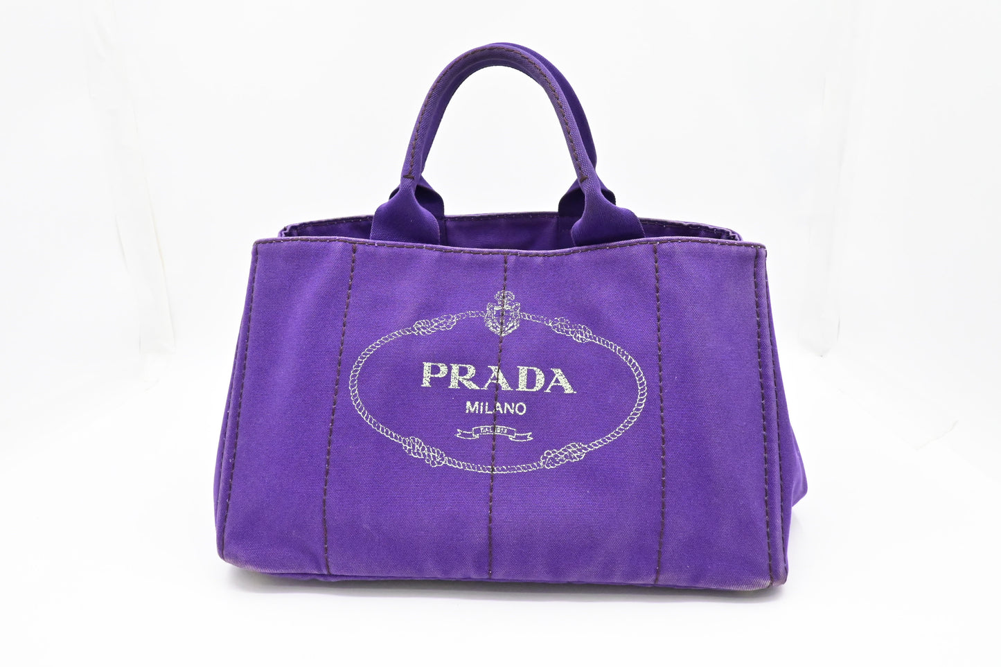 Prada Canapa Tote In Viola Handbag Canvas Tote Bag