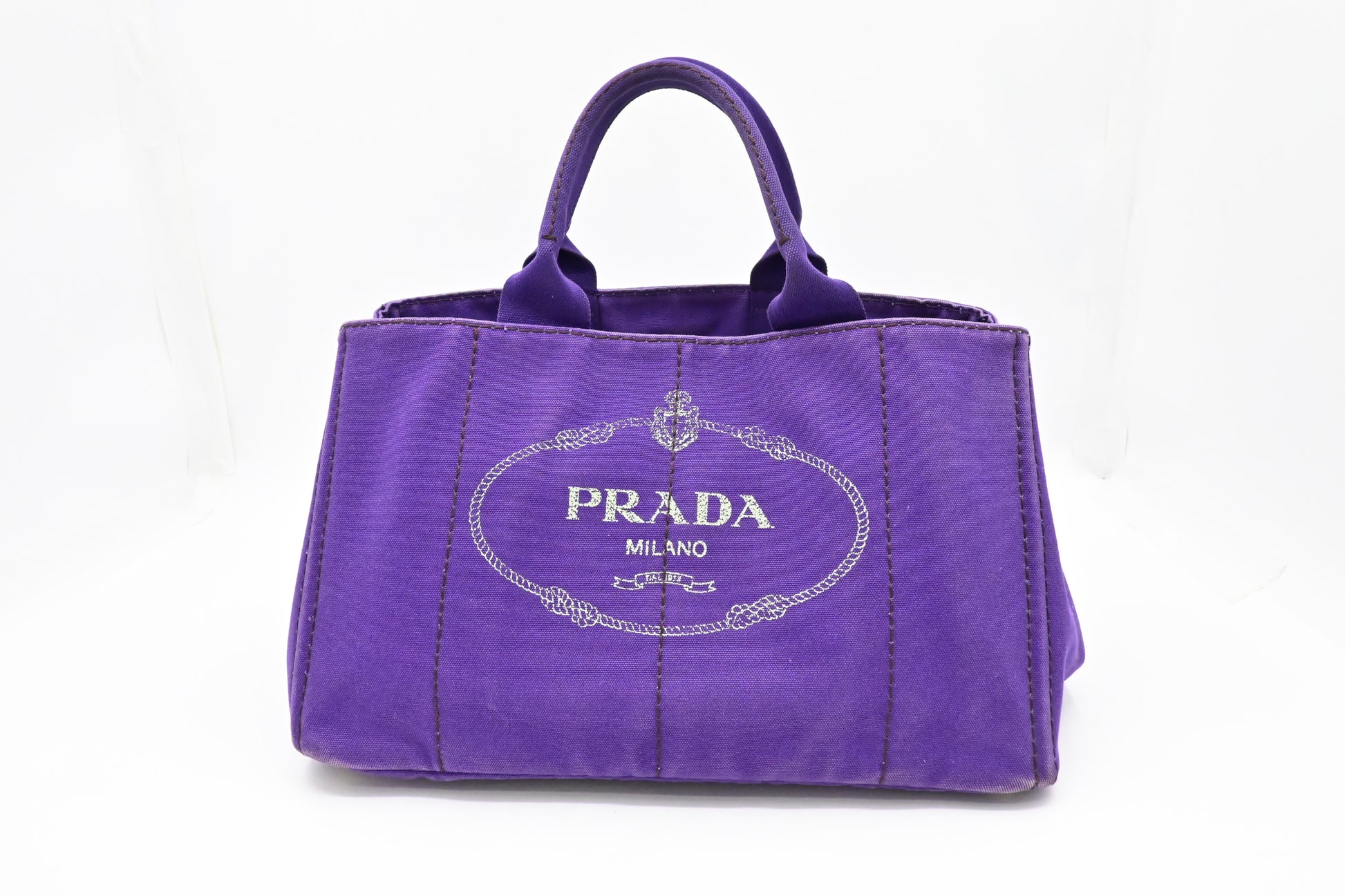 Prada Canapa Tote In Viola Handbag Canvas Tote Bag