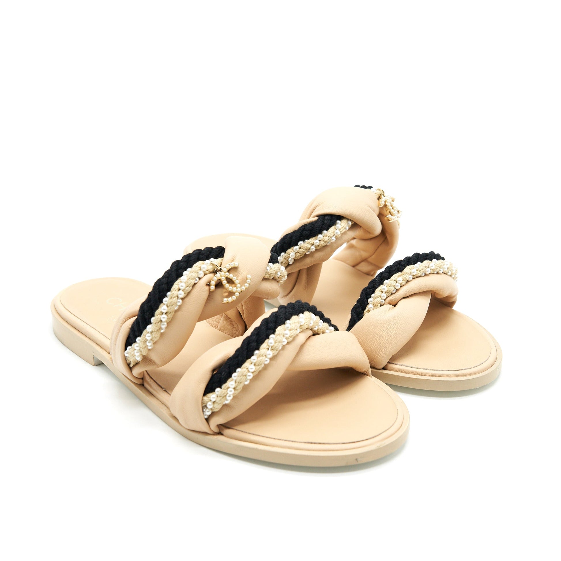 Chanel 19S Mule Black Beige Shoes