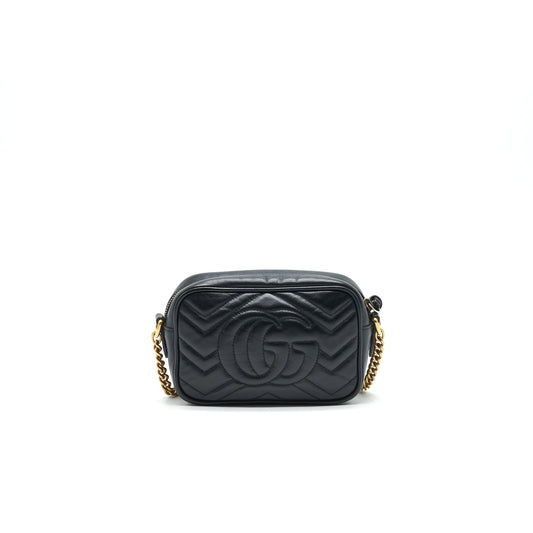 Gucci Marmont Camera Bag Black Mini Travel Bag